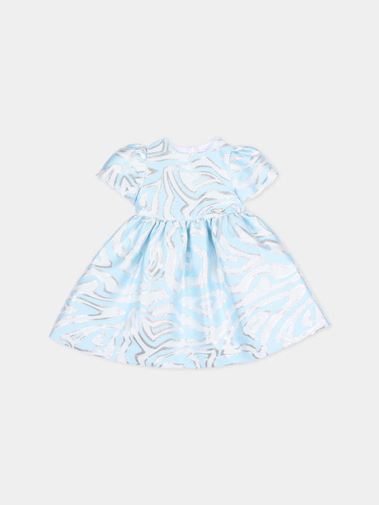Abito celeste per neonata con vortici,Emilio Pucci Junior,PZ1101 S0273 600AG