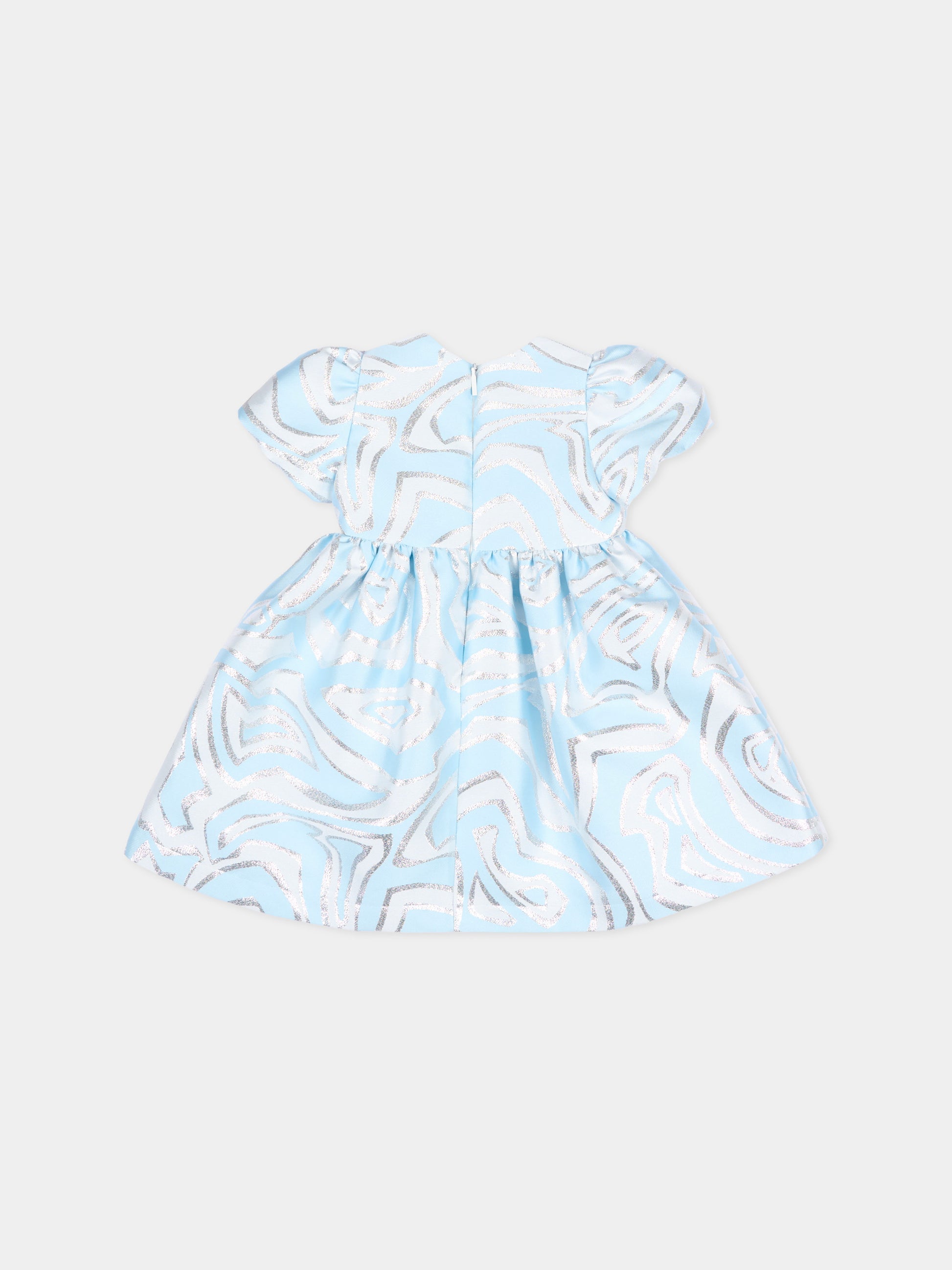 Abito celeste per neonata con vortici,Emilio Pucci Junior,PZ1101 S0273 600AG