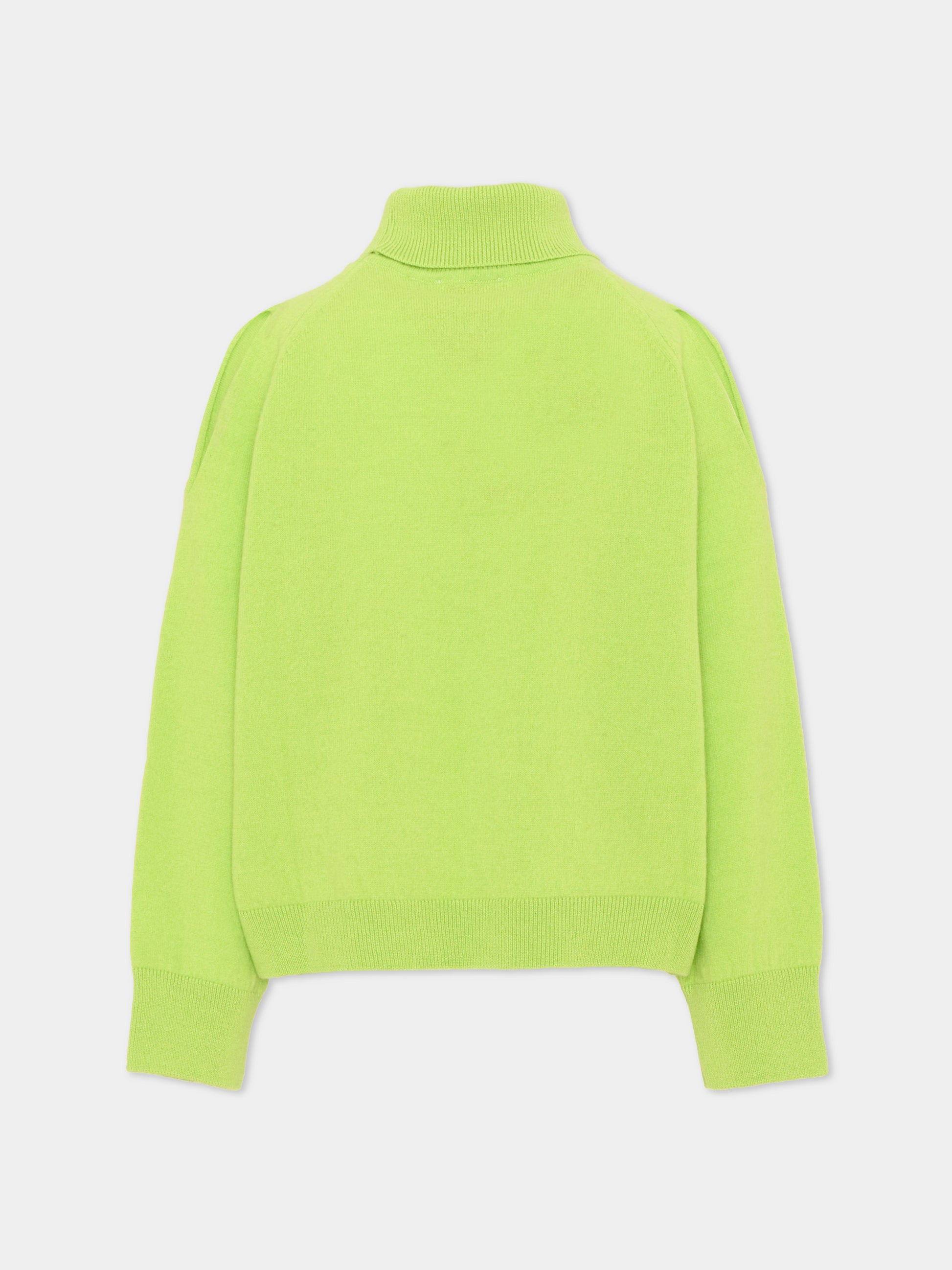 Dolcevita verde per bambina con logo,Emilio Pucci Junior,PZ9A00 Z2362 784