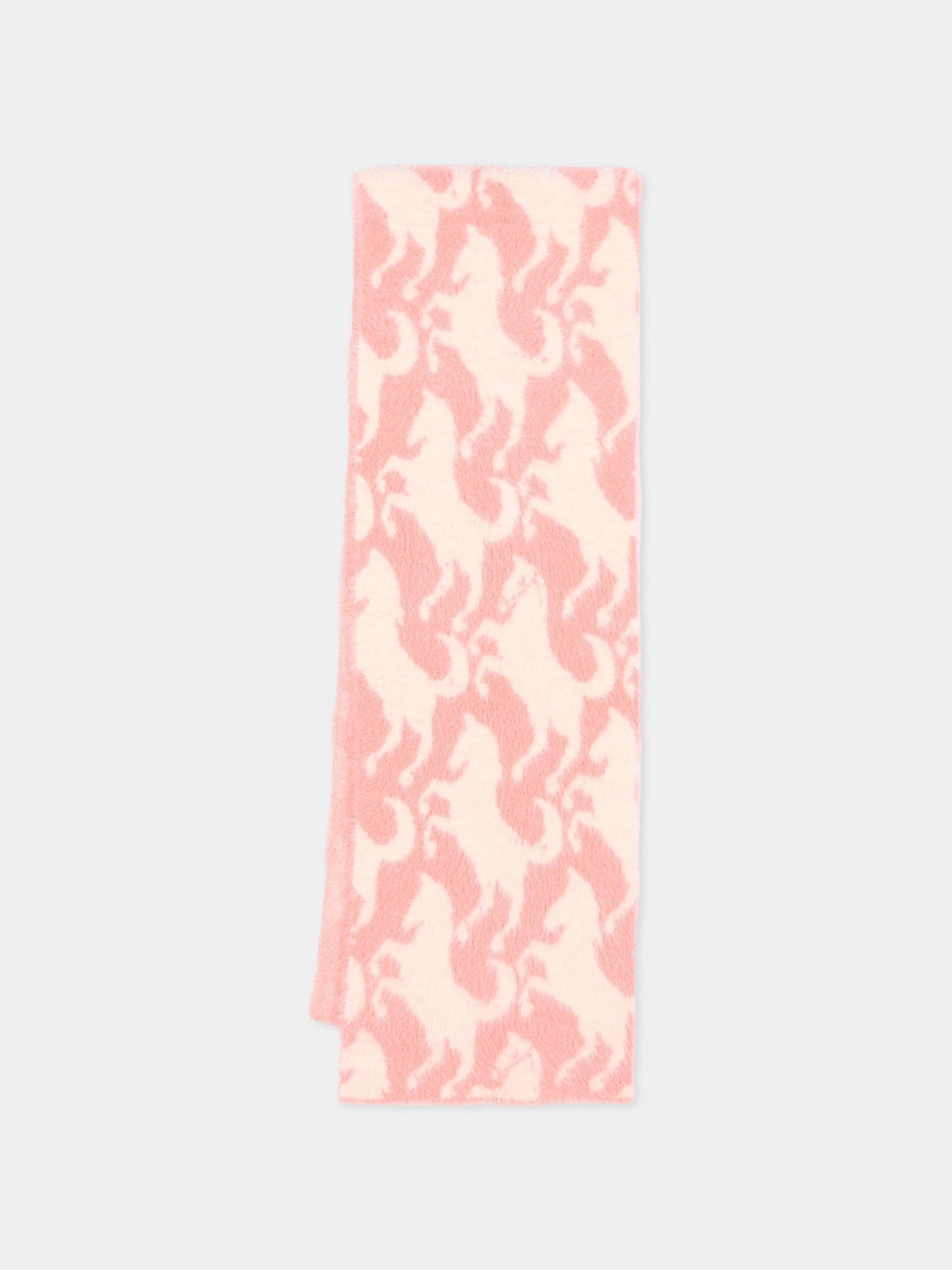 Sciarpa rosa per bambina con unicorni,Stella Mccartney Kids,TZ0B33 Z2288 999