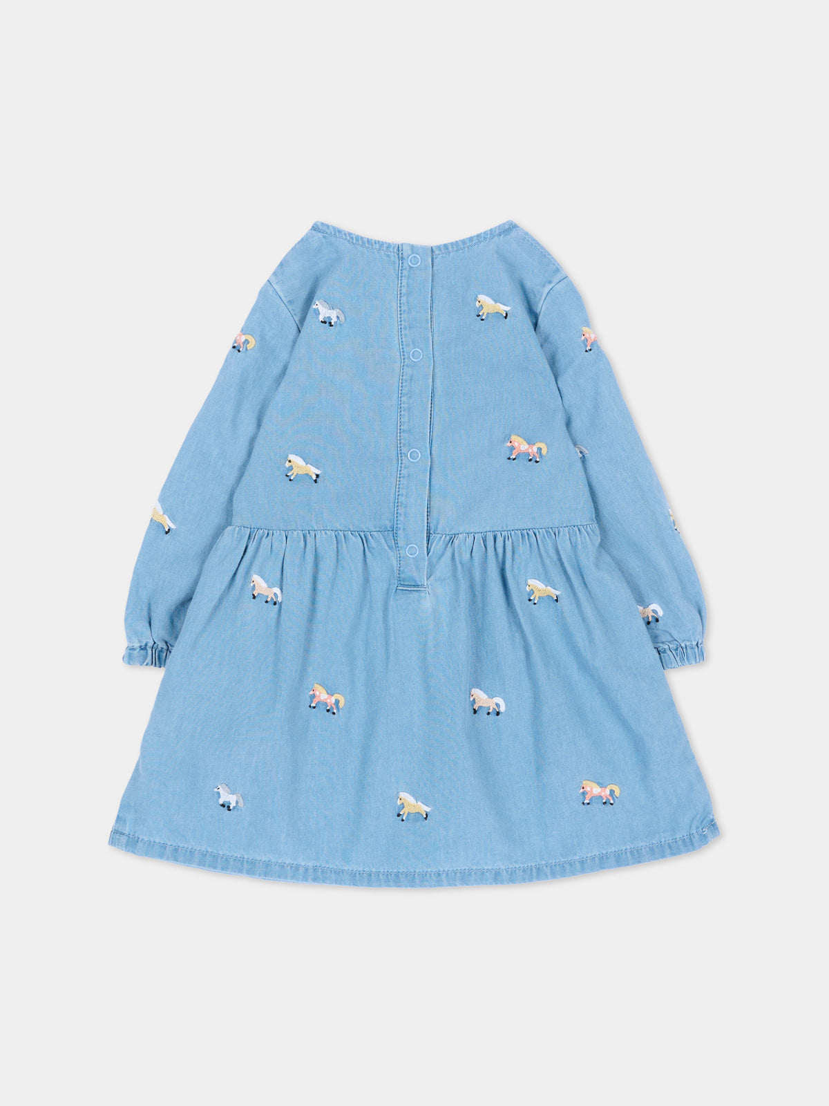 Vestito azzurro per neonata con cavalli,Stella Mccartney Kids,TZ1050 Z4034 600EM