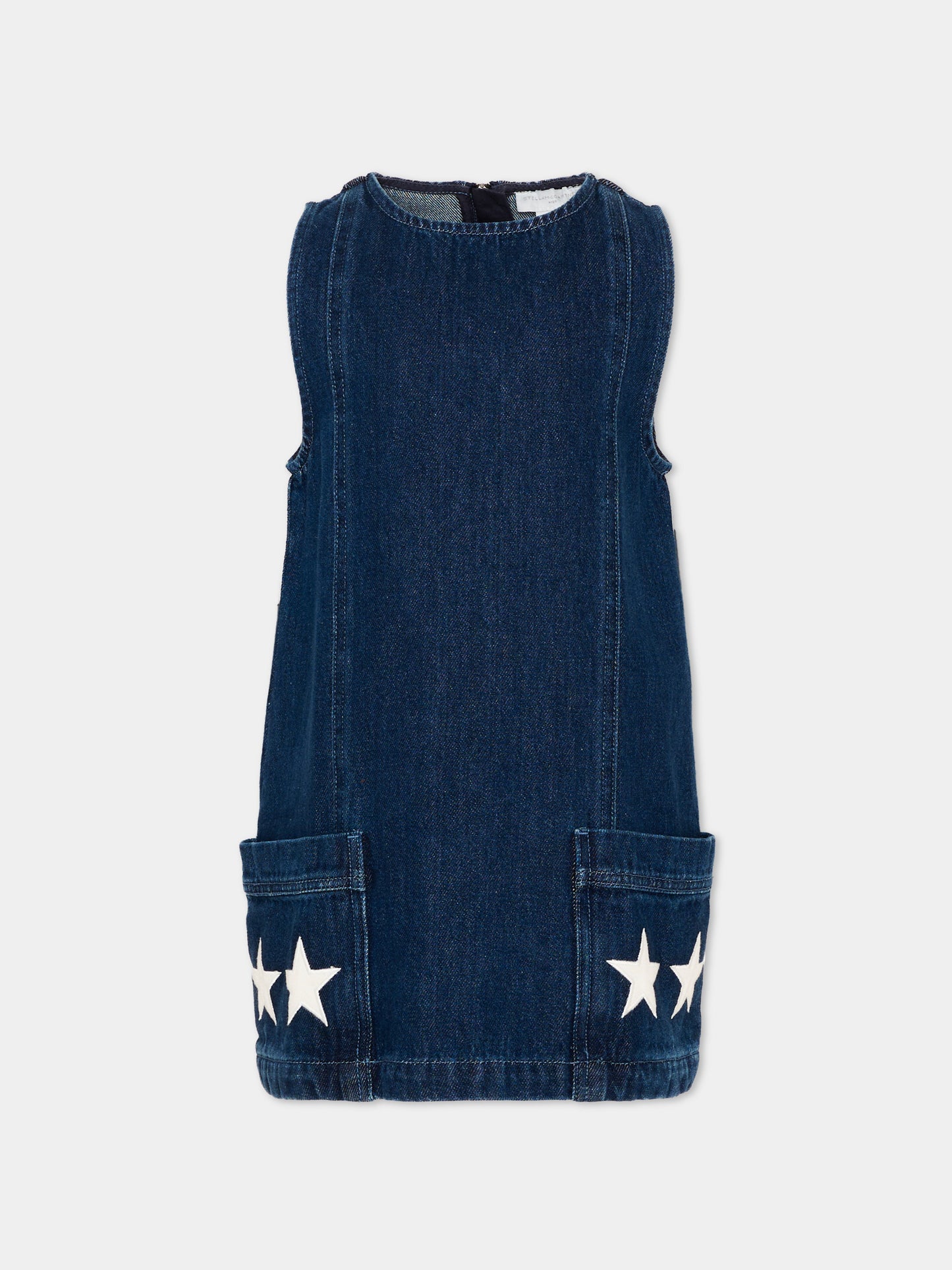 Vestito denim per bambina con stelle,Stella Mccartney Kids,TZ1A82 Z0746 665