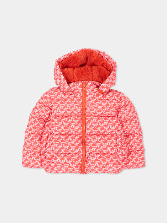 Piumino rosso per neonata con stampa,Stella Mccartney Kids,TZ2037 Z3941 423BC