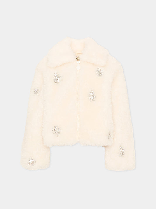 Ecopelliccia beige per bambina,Stella Mccartney Kids,TZ2C87 Z4112 196