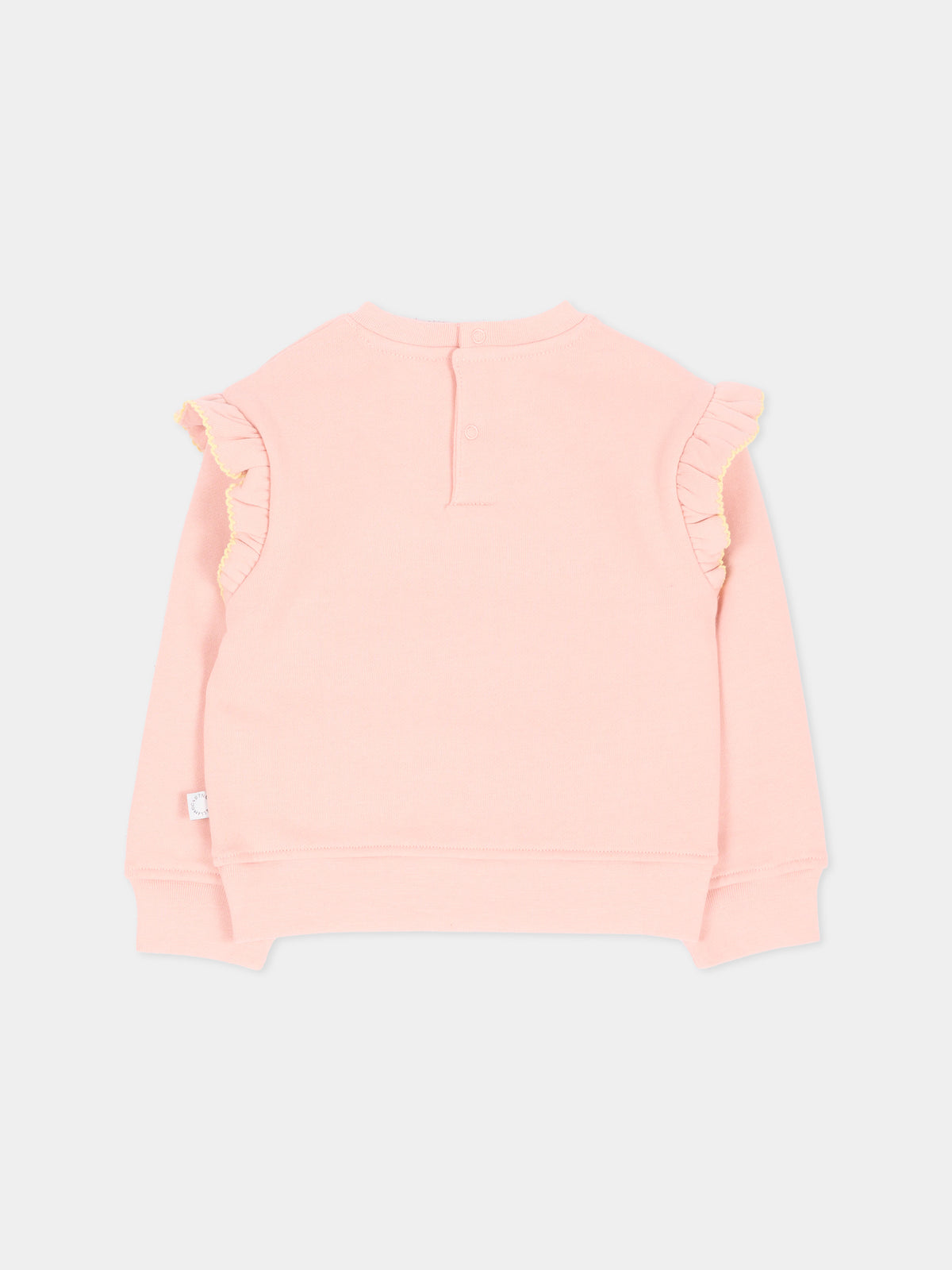 Felpa rosa per neonata con ruches,Stella Mccartney Kids,TZ4030 Z3059 50M