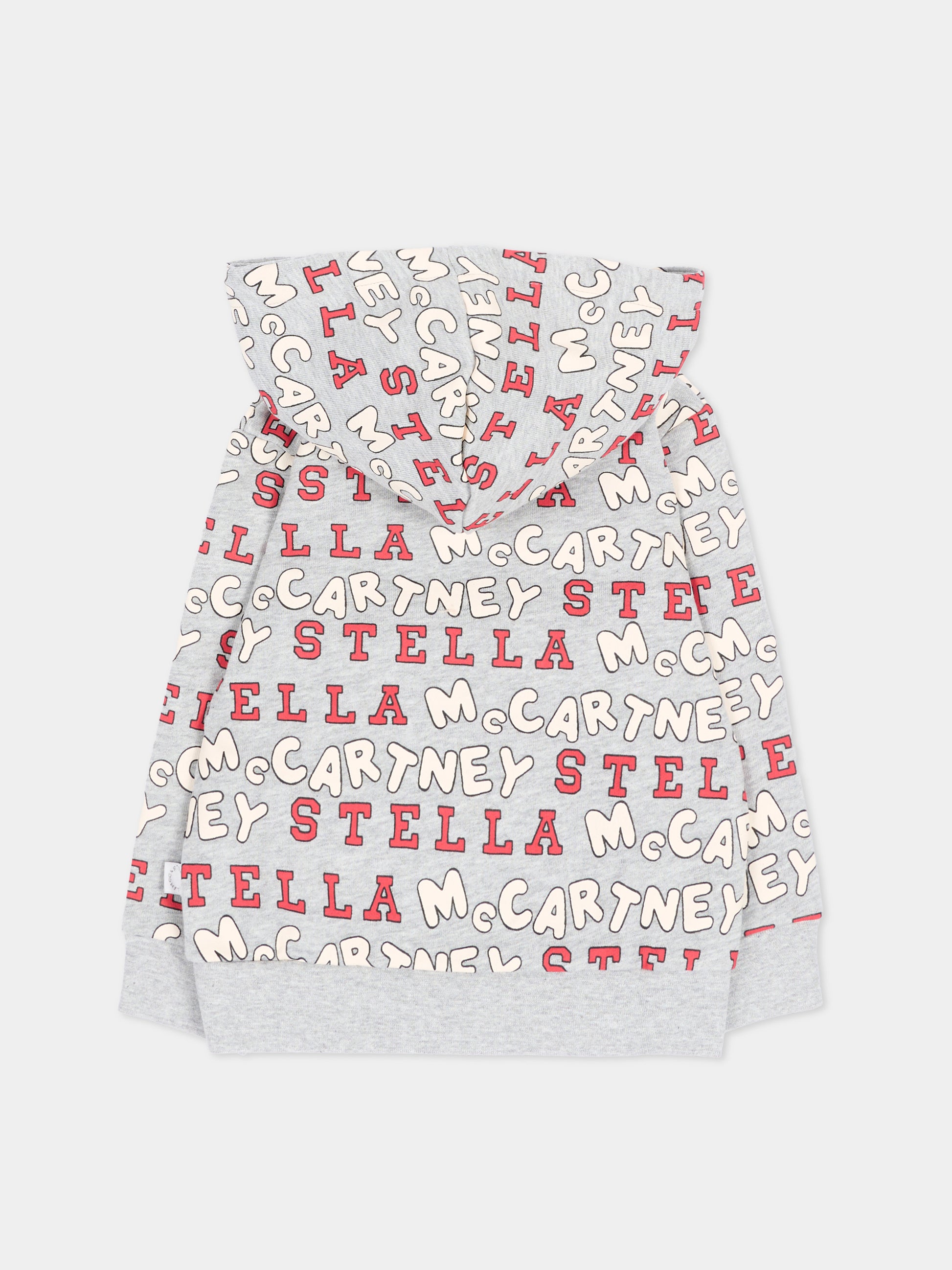 Felpa con cappuccio grigia per neonato con stampa,Stella Mccartney Kids,TZ4350 Z4013 807MC