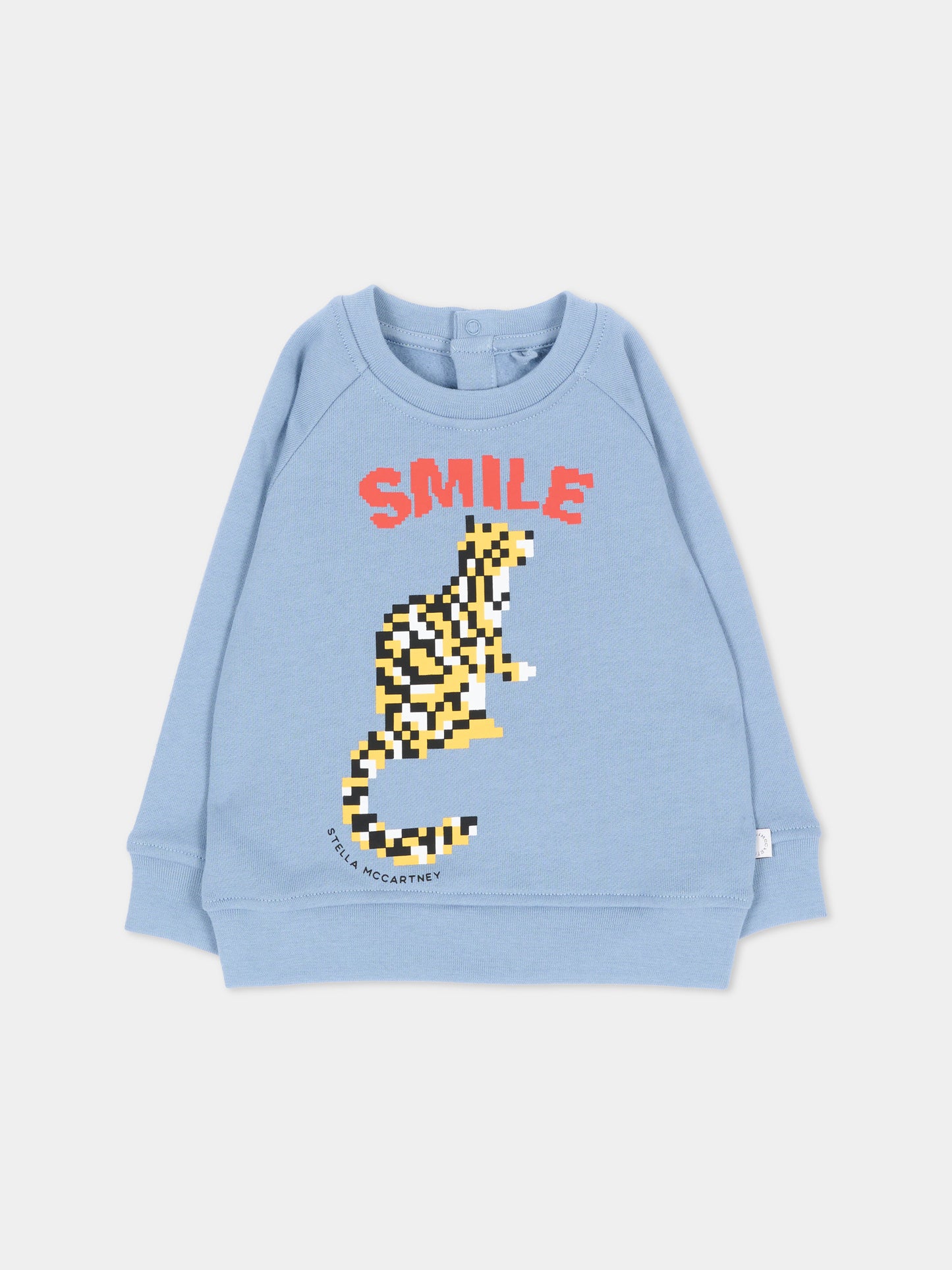 Felpa azzurra per neonato con tigre,Stella Mccartney Kids,TZ4360 Z3059 643