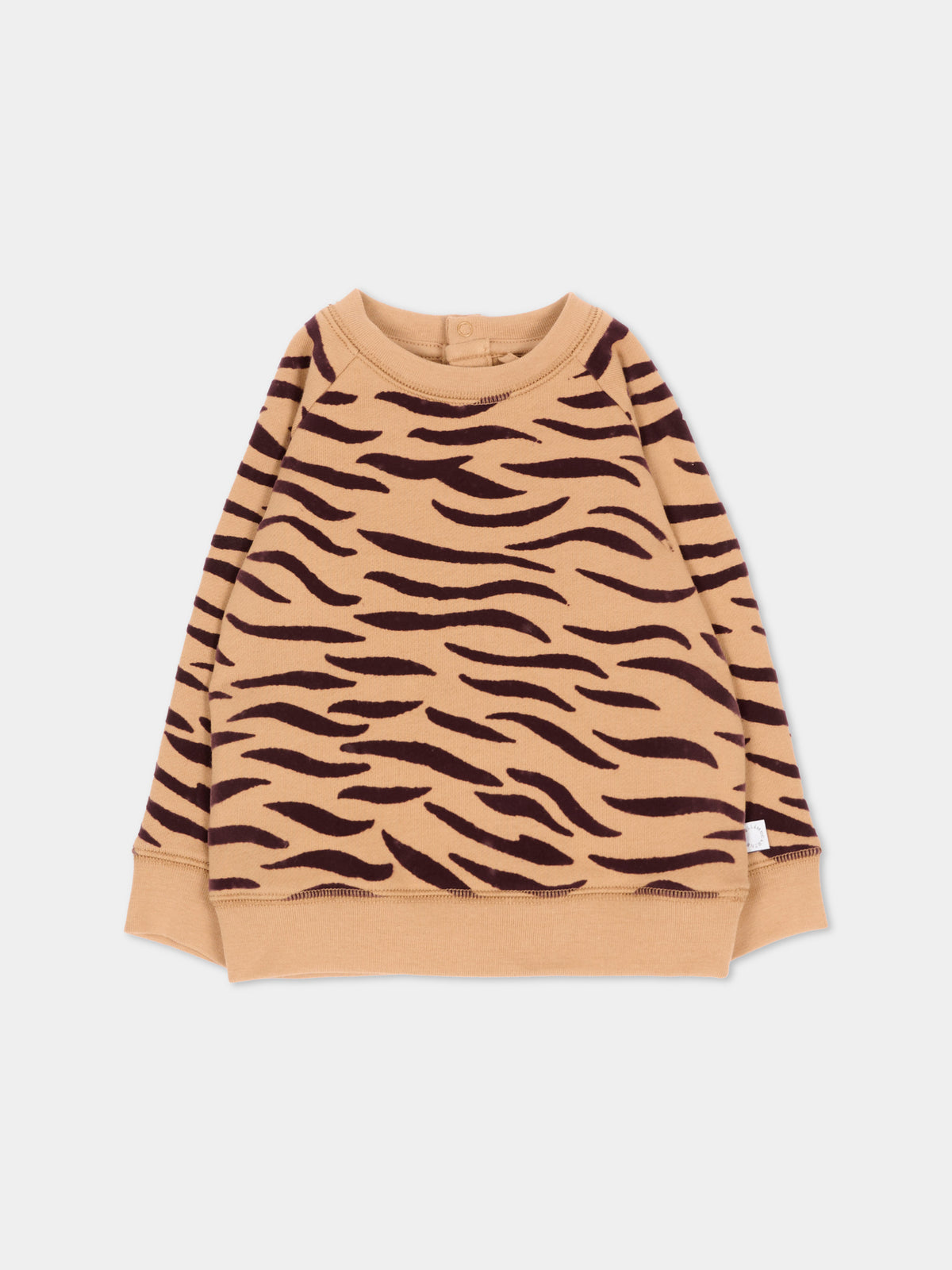 Felpa beige per neonata animalier,Stella Mccartney Kids,TZ4370 Z4026 362MA