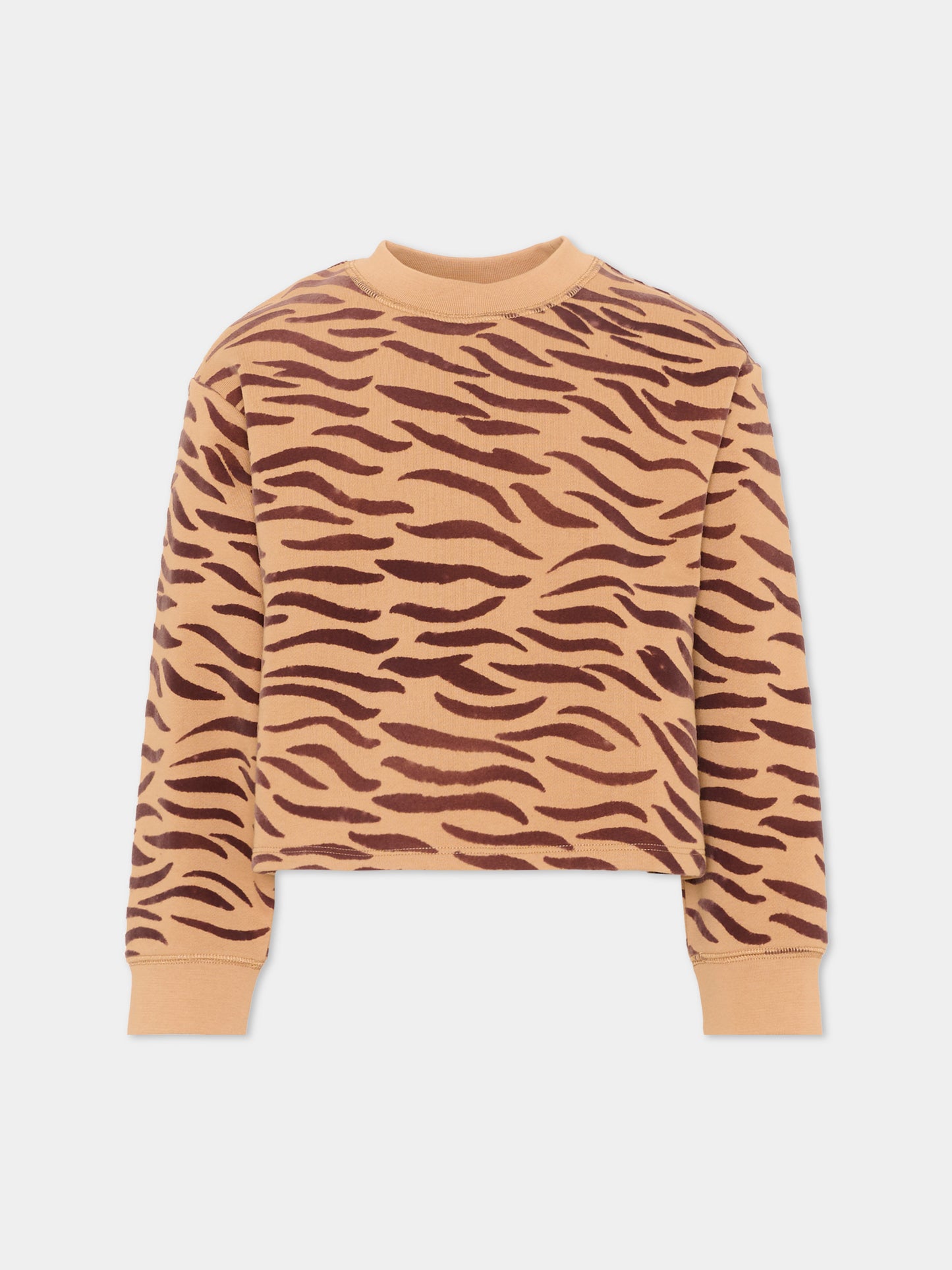 Felpa beige per bambina animalier,Stella Mccartney Kids,TZ4D30 Z4026 362MA