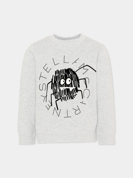 Felpa grigia per bambino con ragno,Stella Mccartney Kids,TZ4R50 Z3059 807