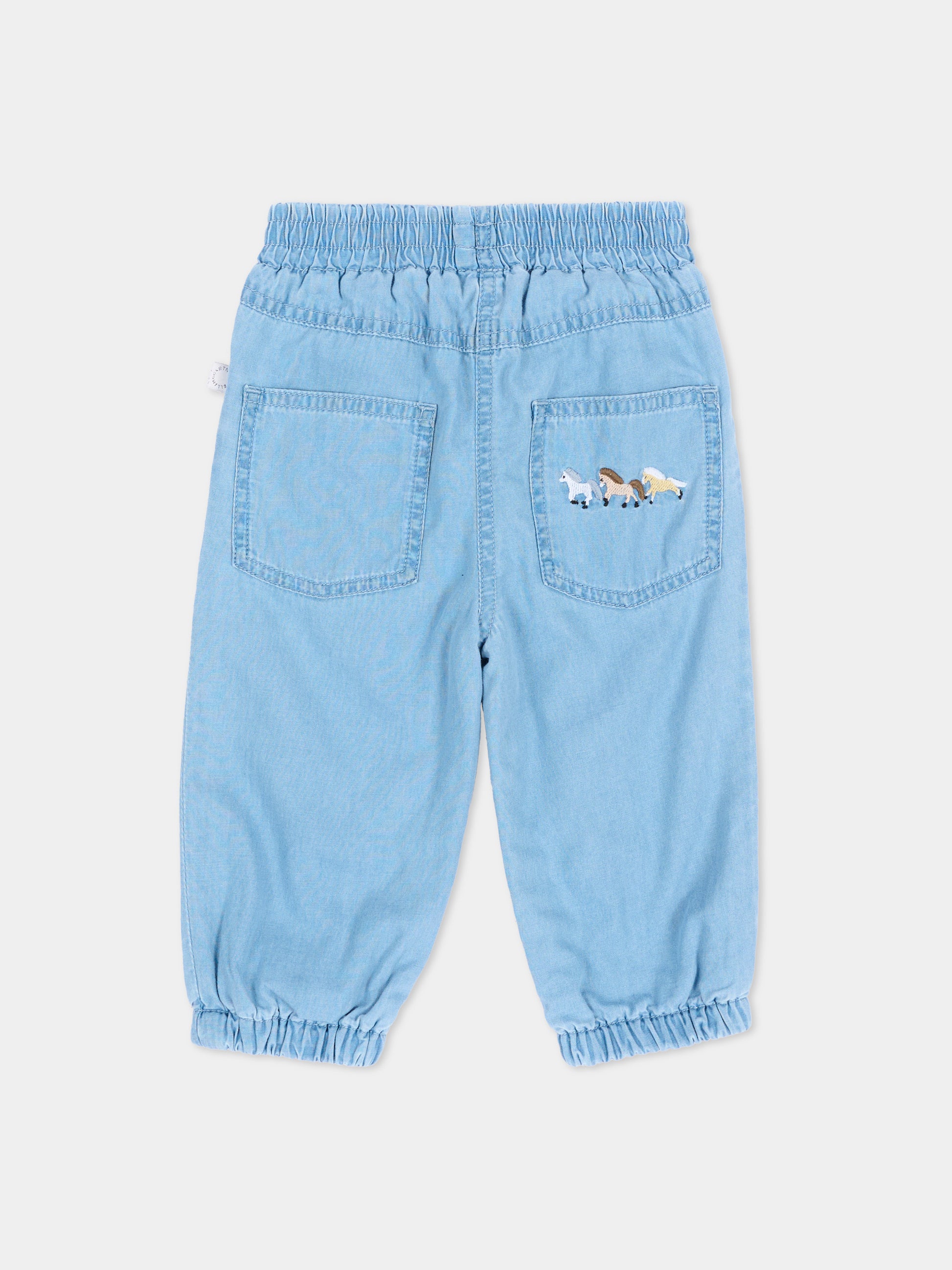 Jeans denim per neonata con ricamo,Stella Mccartney Kids,TZ6040 Z0161 600