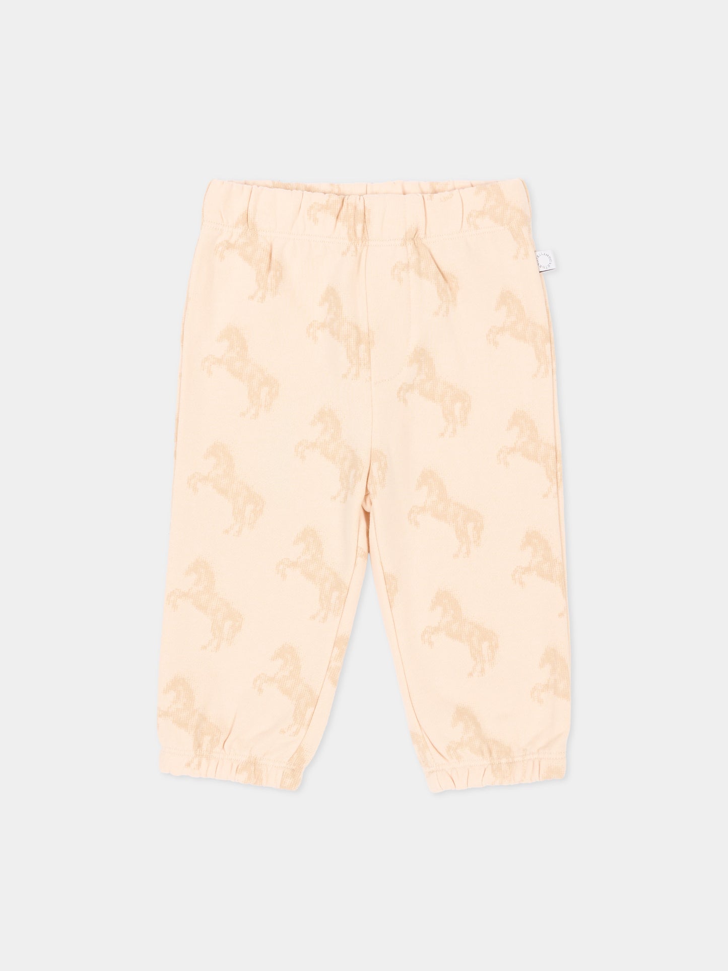 Pantalone beige per neonati con cavalli,Stella Mccartney Kids,TZ6070 Z4022 193NO