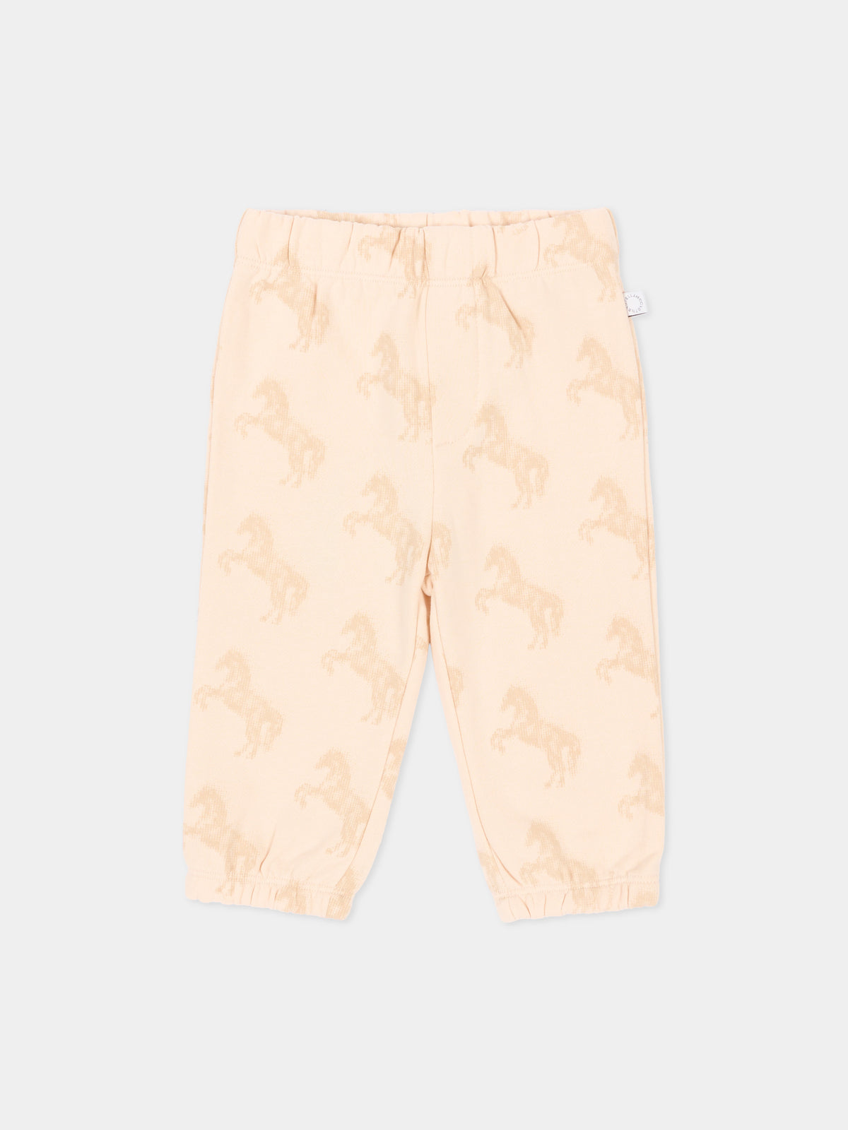 Pantalone beige per neonati con cavalli,Stella Mccartney Kids,TZ6070 Z4022 193NO