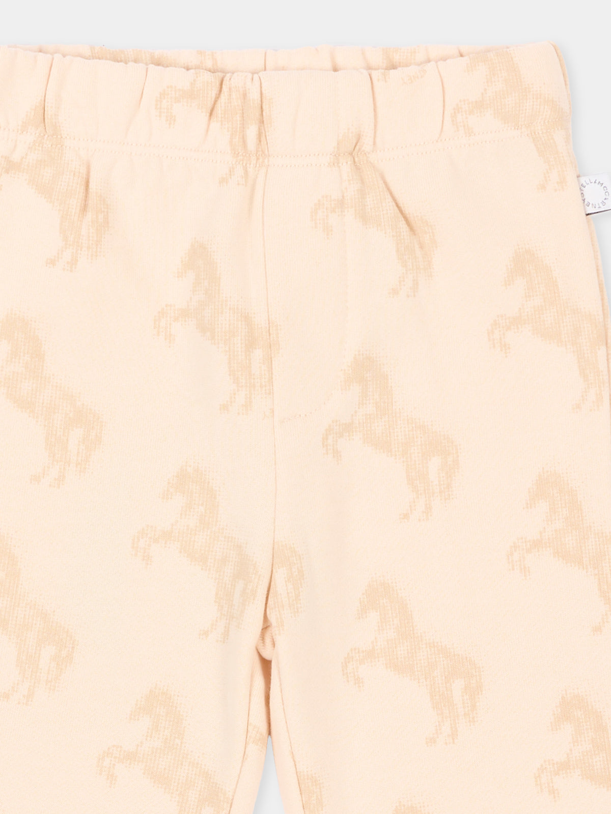 Pantalone beige per neonati con cavalli,Stella Mccartney Kids,TZ6070 Z4022 193NO