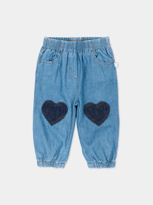 Jeans denim per neonata con cuori,Stella Mccartney Kids,TZ6080 Z0522 641
