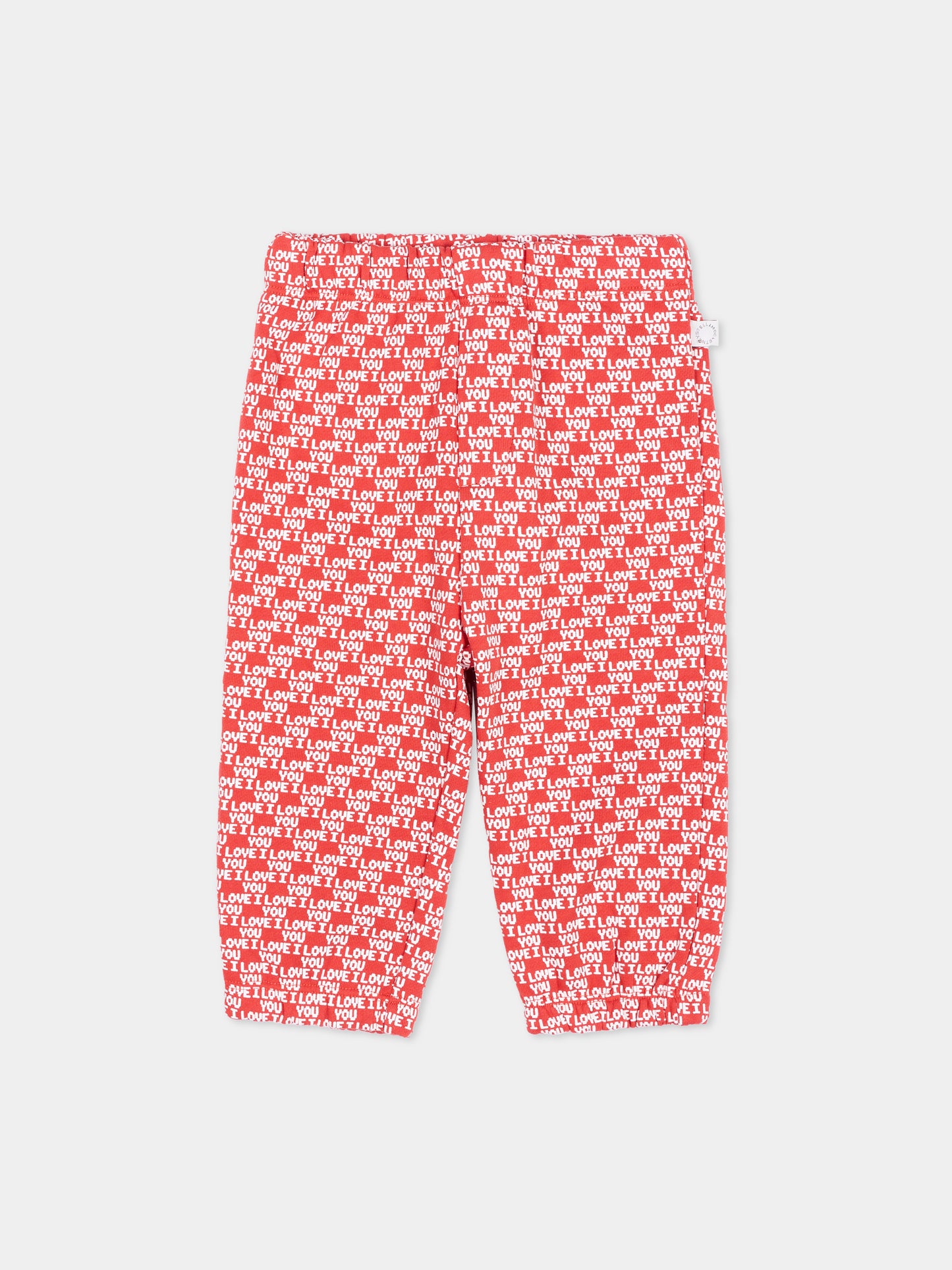 Pantaloni sportivi rossi per neonata con stampa,Stella Mccartney Kids,TZ6100 Z4023 423AV