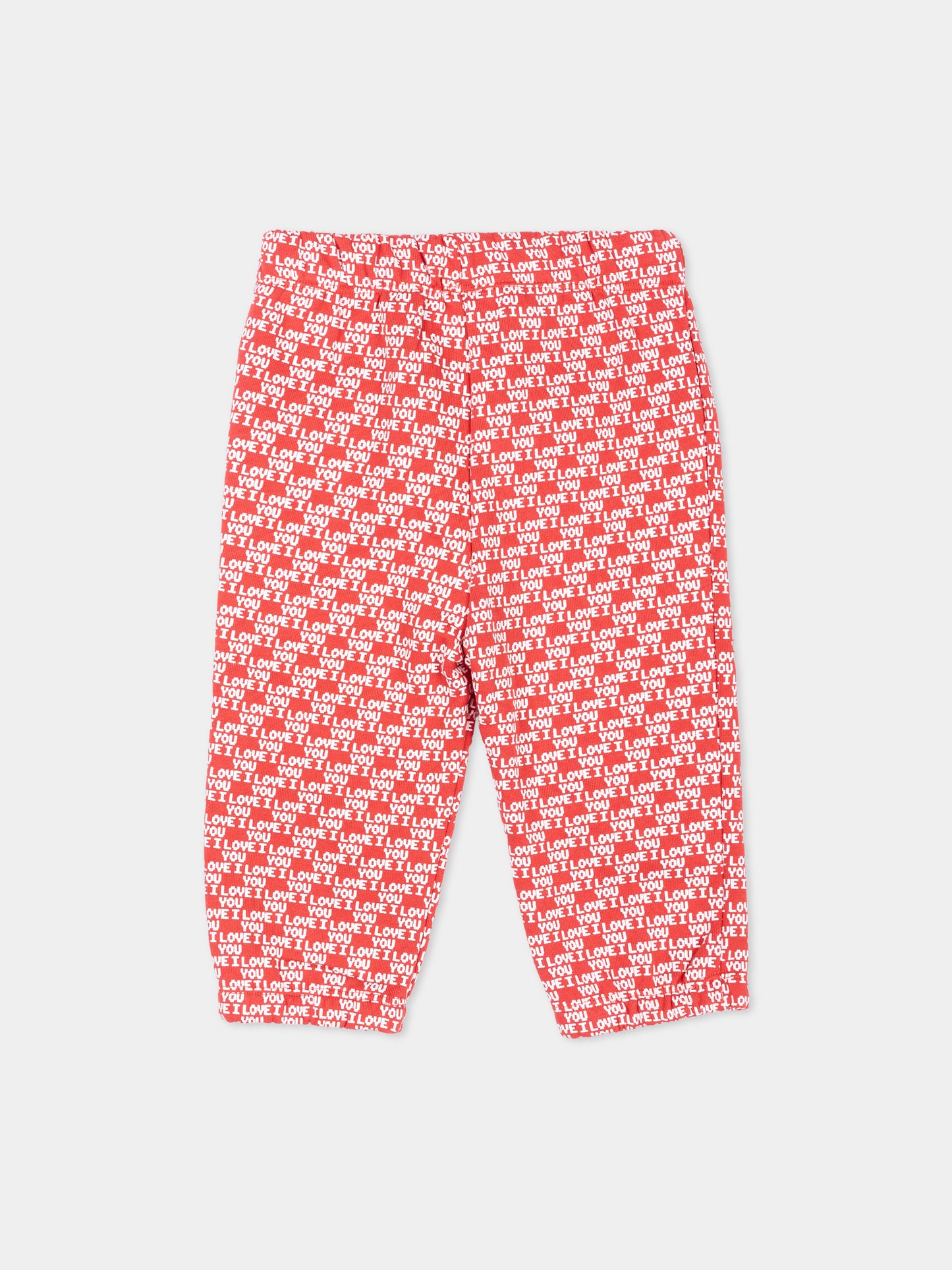 Pantaloni sportivi rossi per neonata con stampa,Stella Mccartney Kids,TZ6100 Z4023 423AV