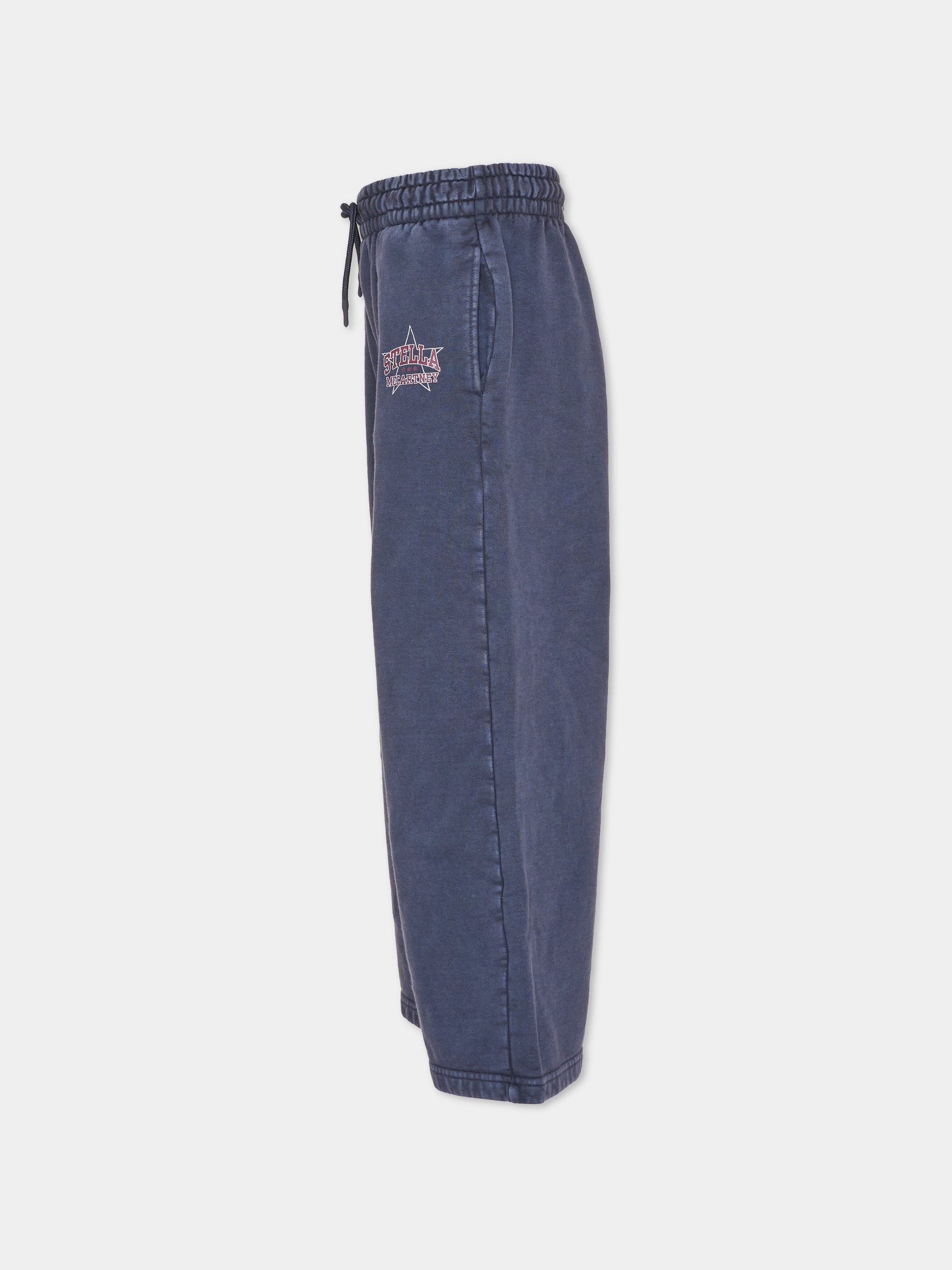 Pantalone blu per bambina con logo,Stella Mccartney Kids,TZ6B10 Z3826 61L