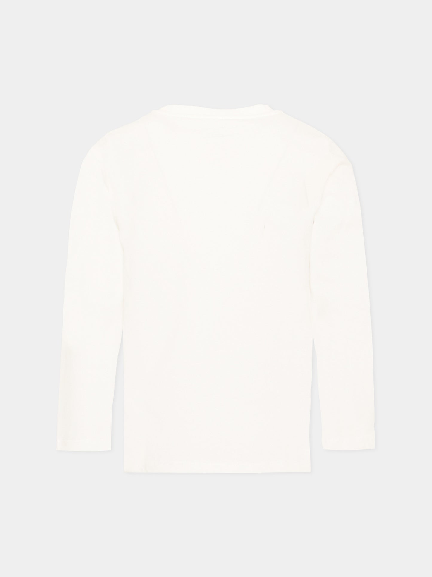 T-shirt a manica lunga avorio per bambina con cavalli,Stella Mccartney Kids,TZ8B50 Z3772 101