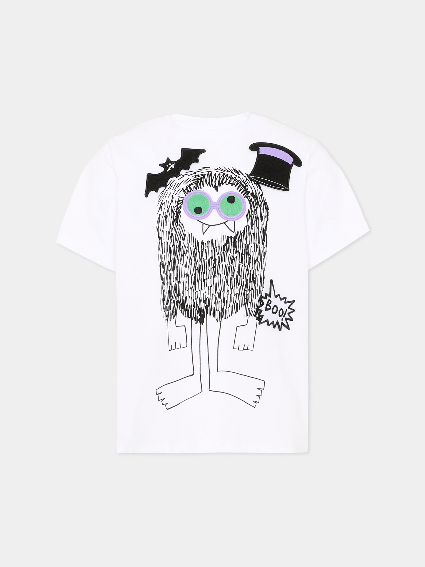 T-shirt bianca per bambino con stampa,Stella Mccartney Kids,TZ8Q81 Z3772 100