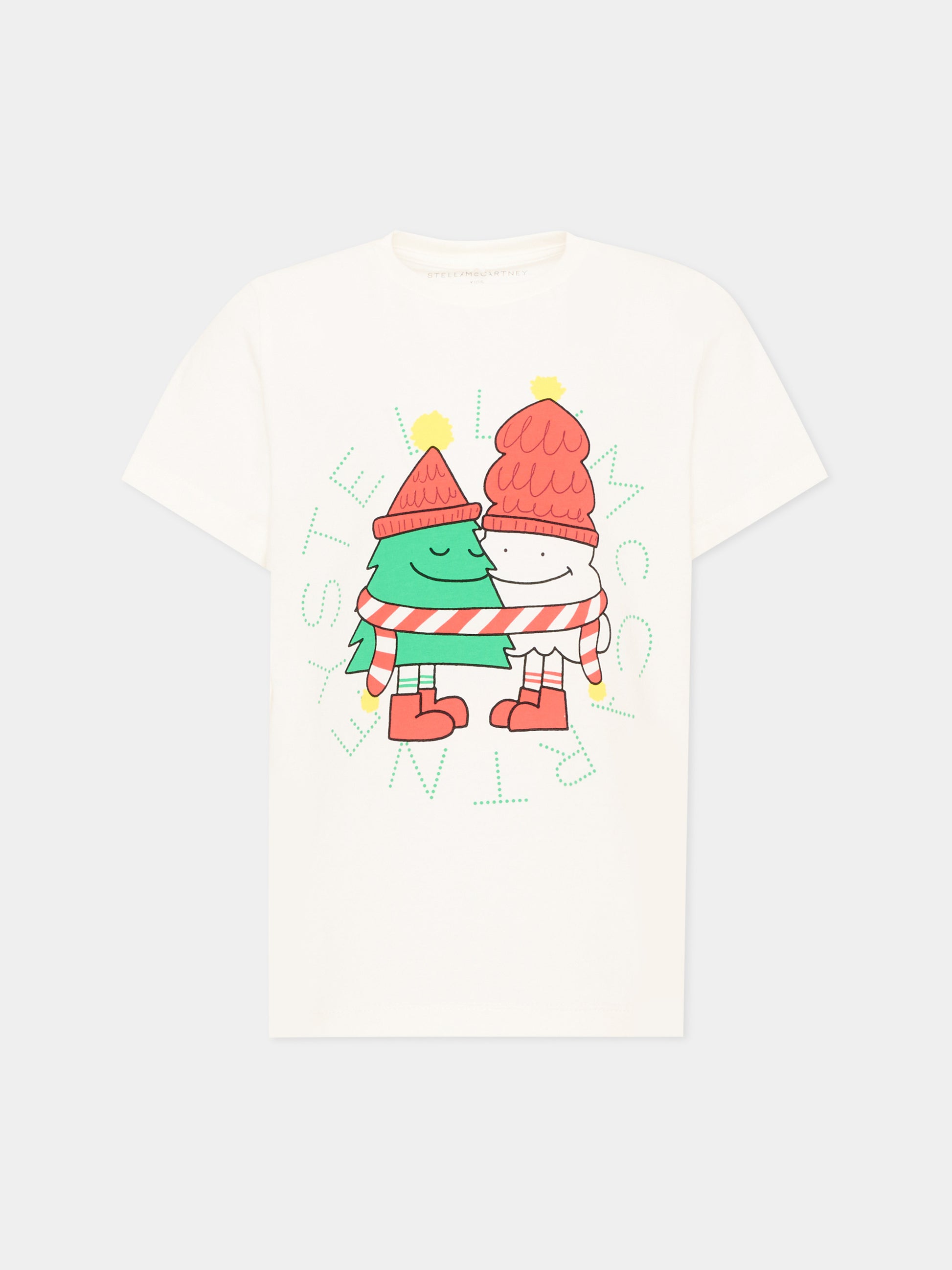 T-shirt avorio per bambini con stampa,Stella Mccartney Kids,TZ8Q91 Z3772 101