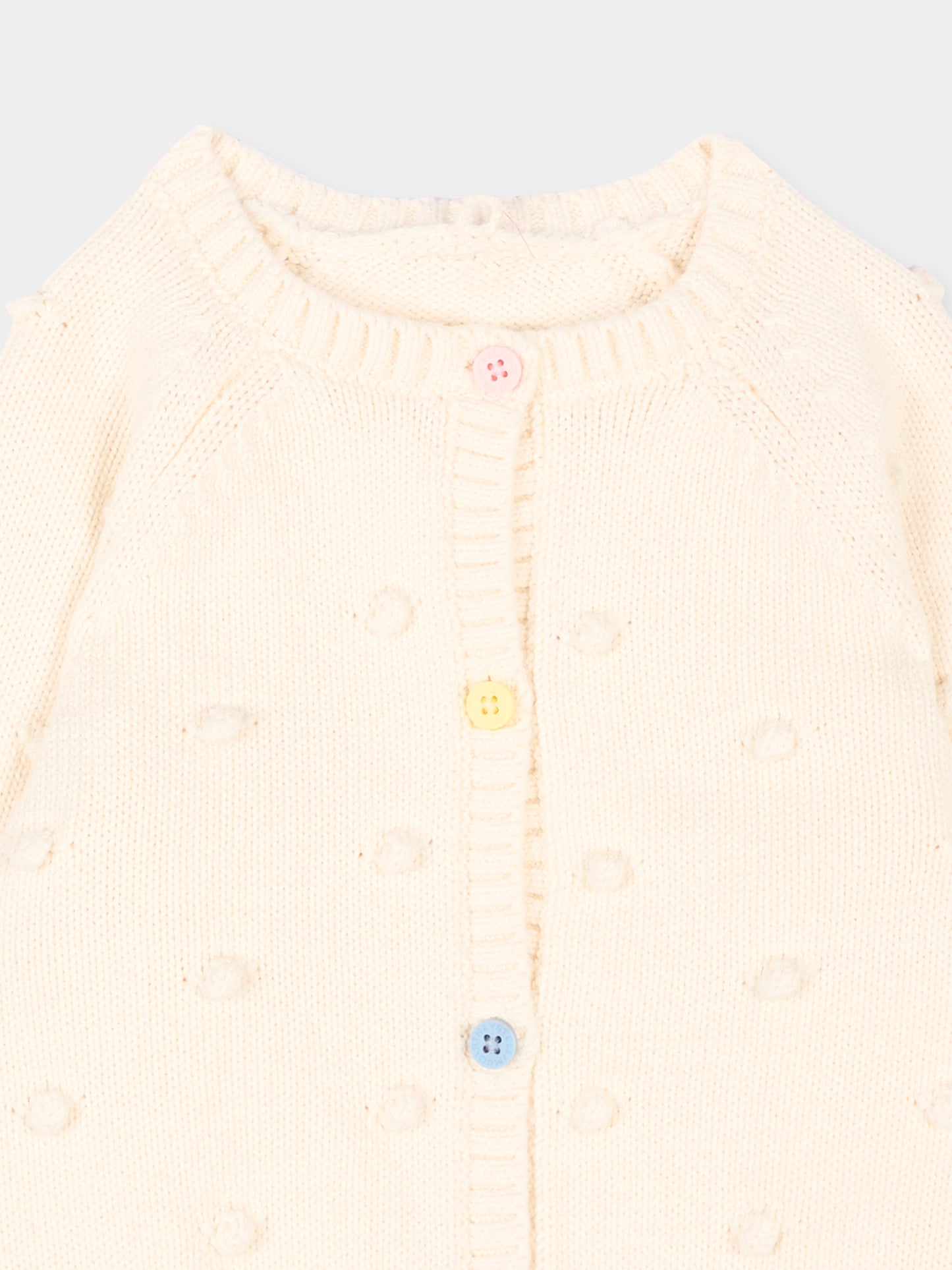 Cardigan avorio per neonata con pois,Stella Mccartney Kids,TZ9010 Z1528 101