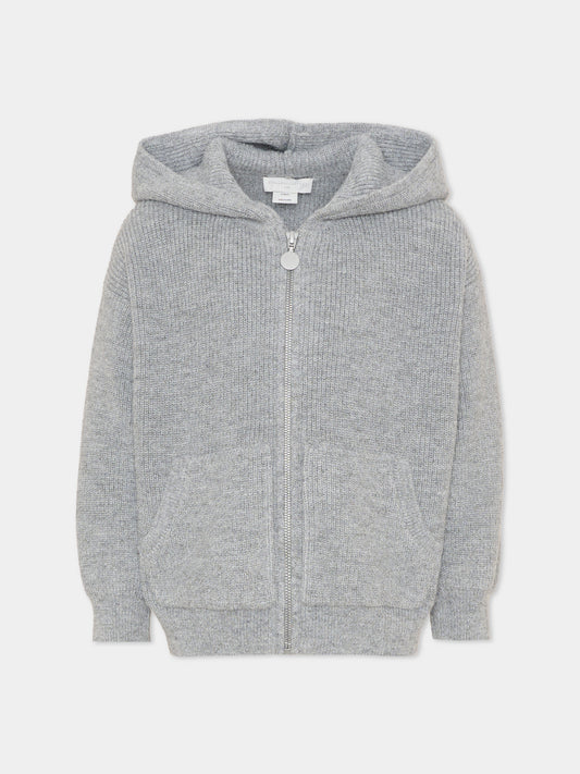 Felpa con cappuccio grigia per bambina,Stella Mccartney Kids,TZ9A90 Z3898 807