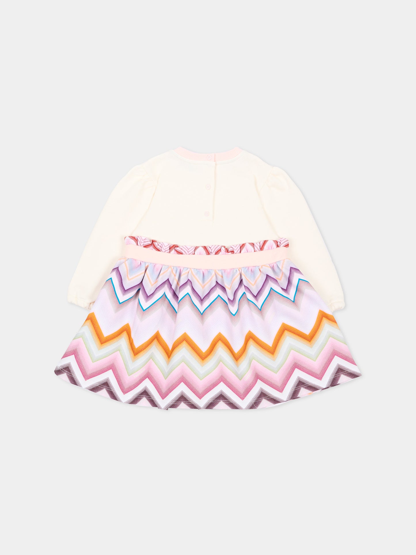 Vestito avorio per neonata con chevron,Missoni,MZ1010 Z3183 102MC