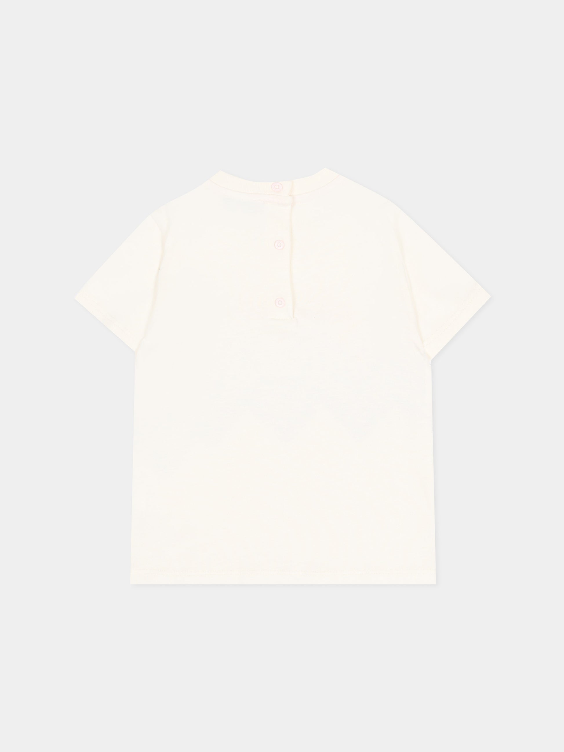 T-shirt avorio per neonata con chevron,Missoni,MZ8001 Z3672 102
