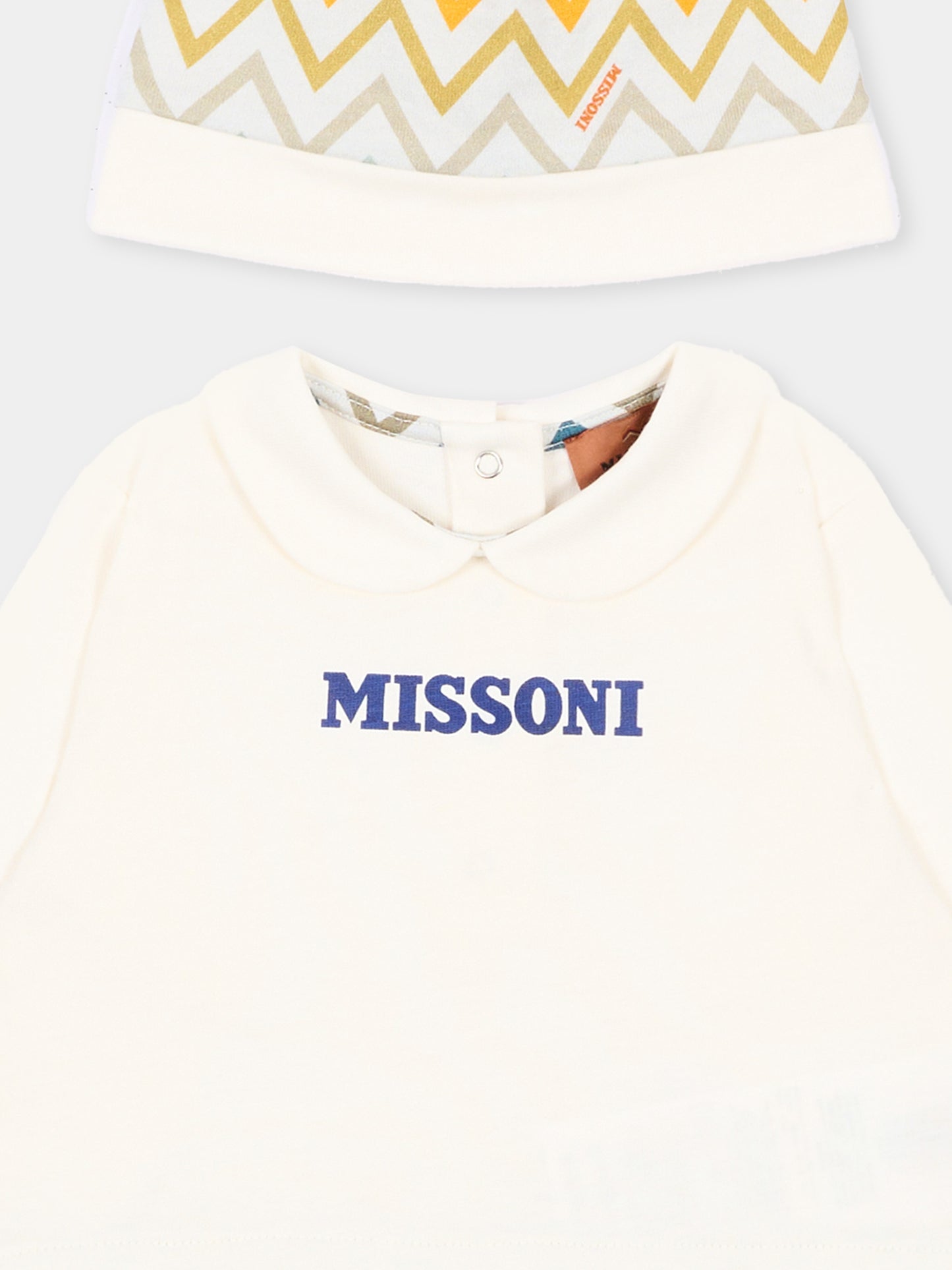 Set tutina avorio per neonato con chevron,Missoni,MZB310 Z3672 102MC