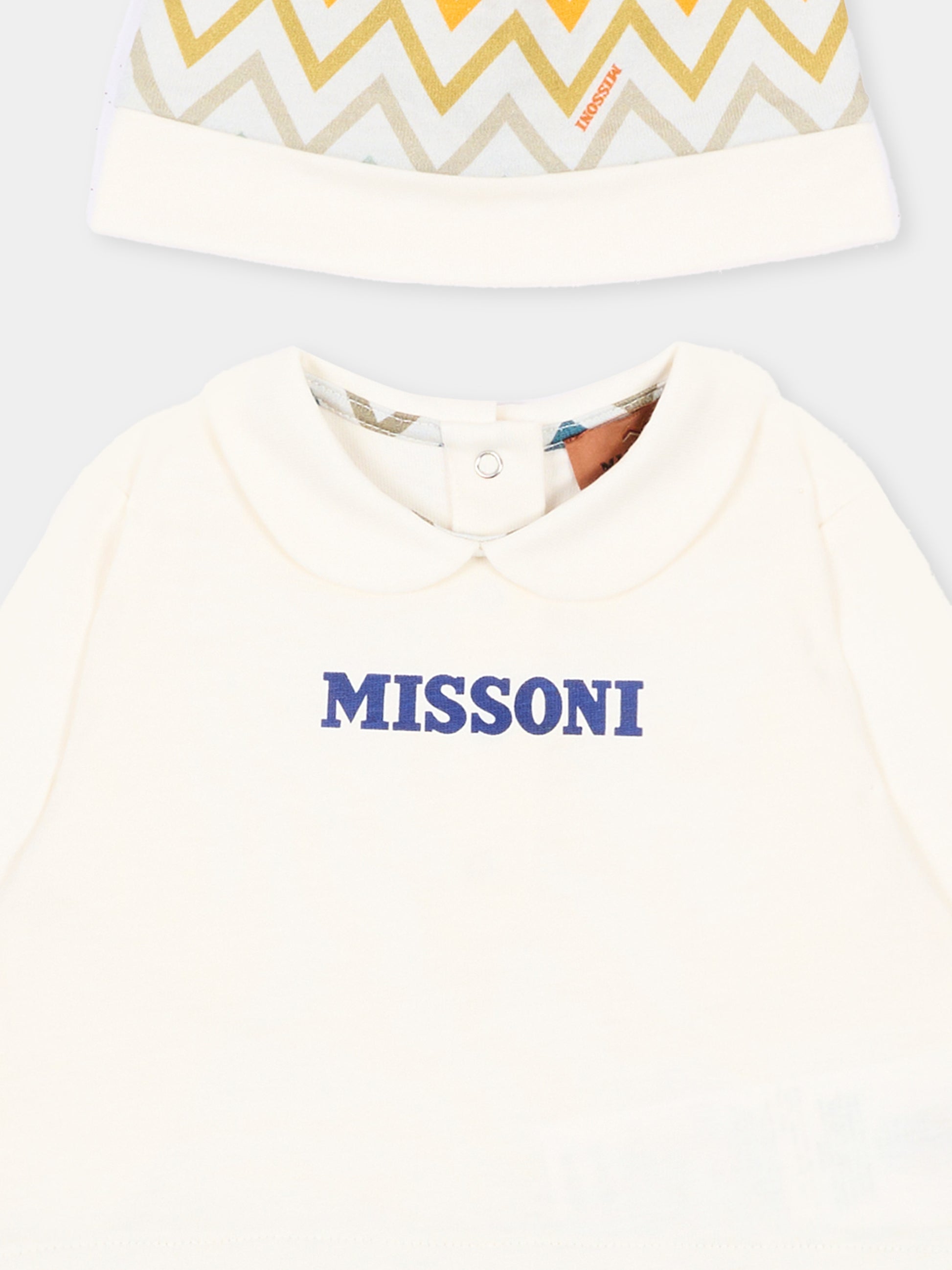 Set tutina avorio per neonato con chevron,Missoni,MZB310 Z3672 102MC
