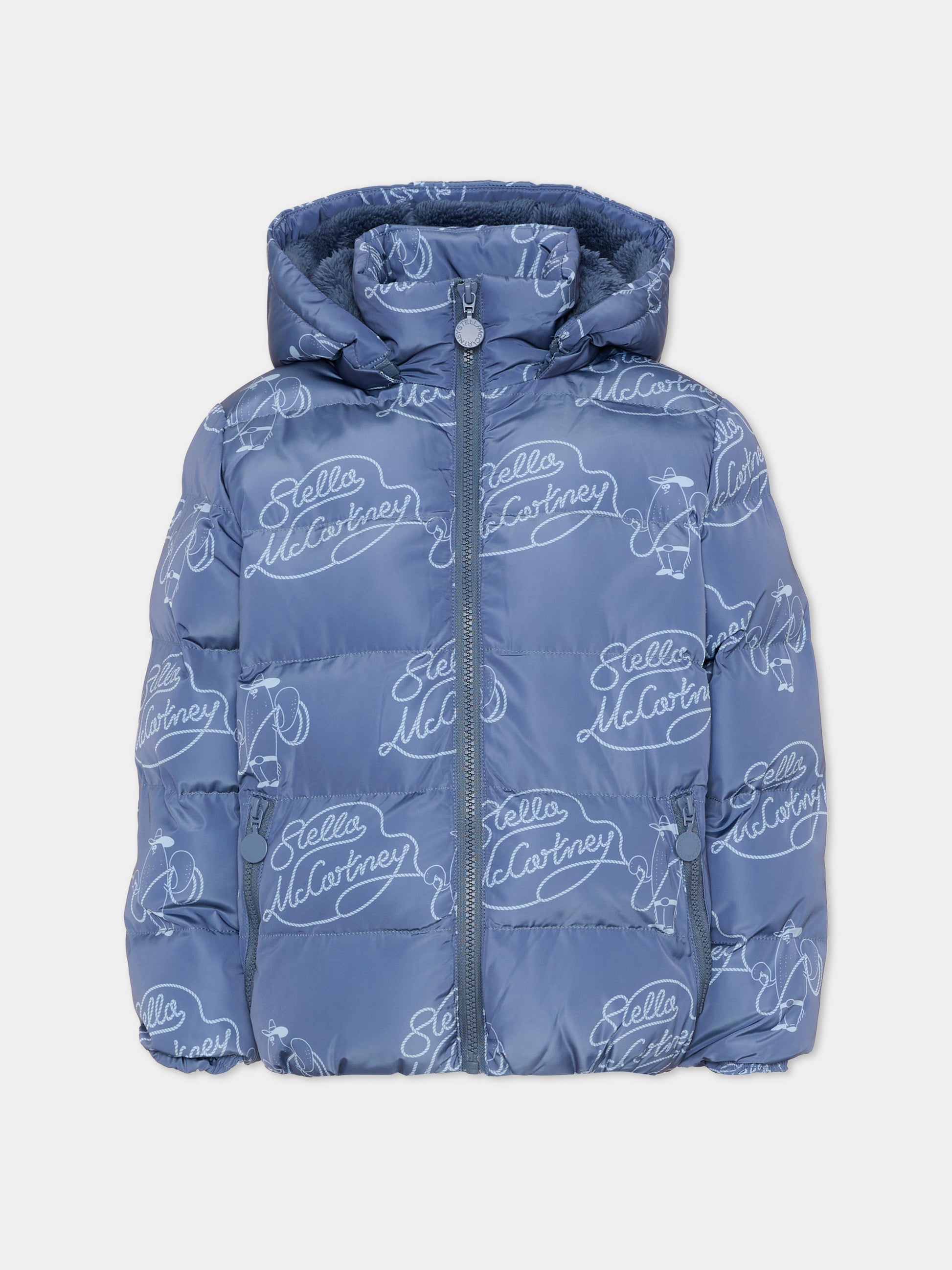 Piumino blu per bambino con logo,Stella Mccartney Kids,TZ2H07 Z3938 657BL