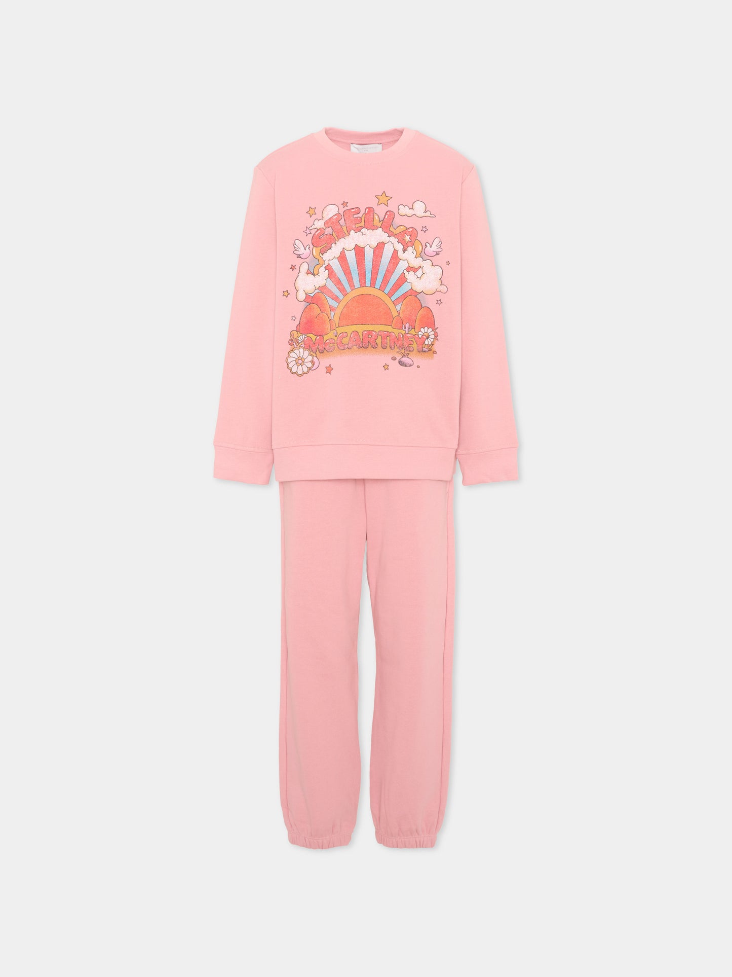 Completo sportivo rosa per bambina con logo,Stella Mccartney Kids,TZ3A10 Z3059 507