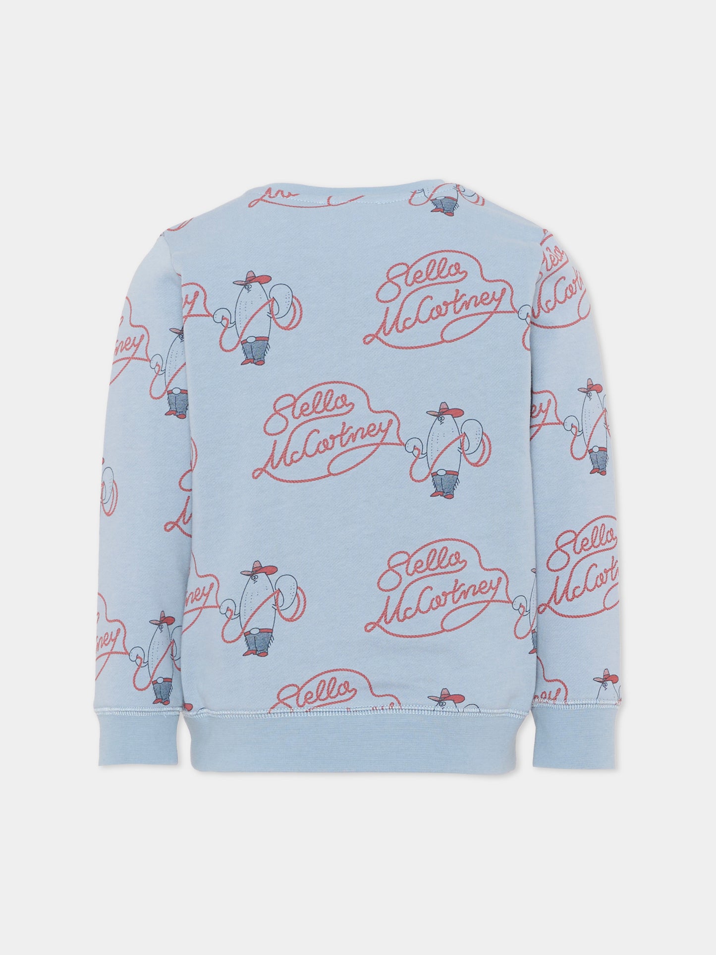 Felpa celeste per bambino con logo,Stella Mccartney Kids,TZ4P00 Z3952 61EMC