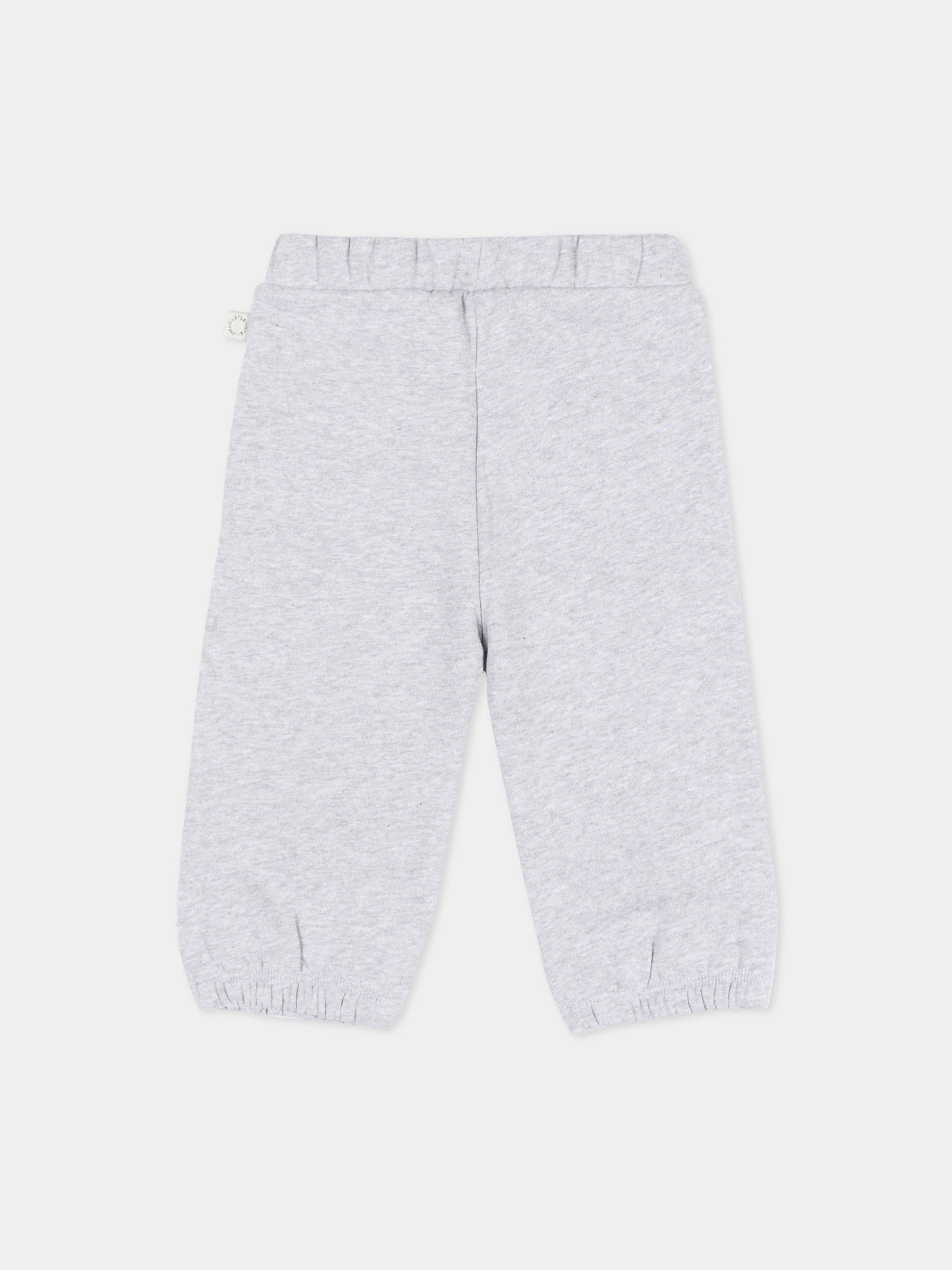 Pantaloni sportivi grigi per neonato con stampe,Stella Mccartney Kids,TZ6300 Z4016 807