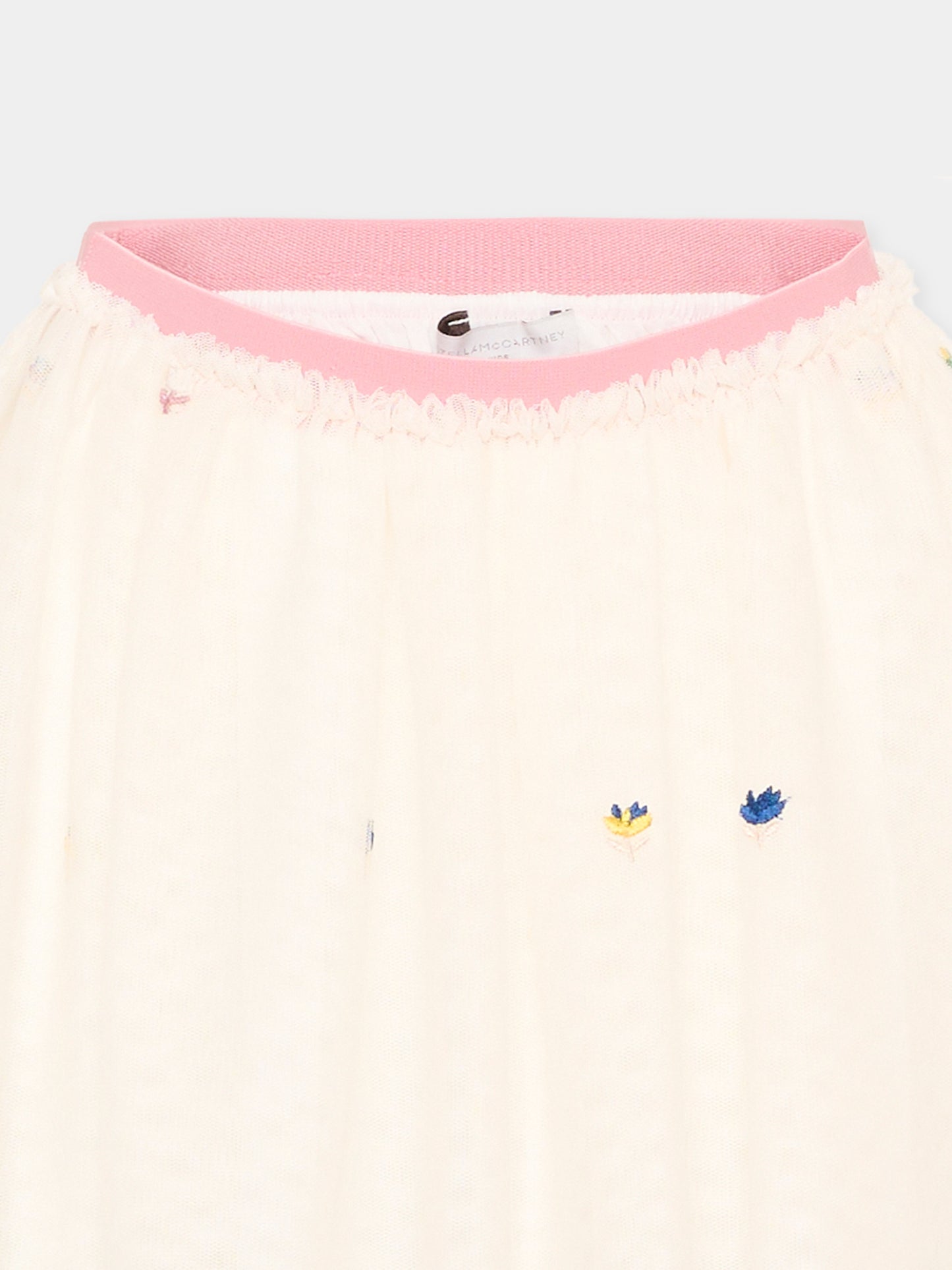 Gonna avorio per bambina con fiori,Stella Mccartney Kids,TZ7A21 Z3897 189EM