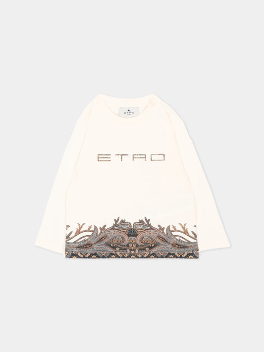 T-Shirt a manica lunga avorio per neonato,Etro,GZ8320 Z3672 102