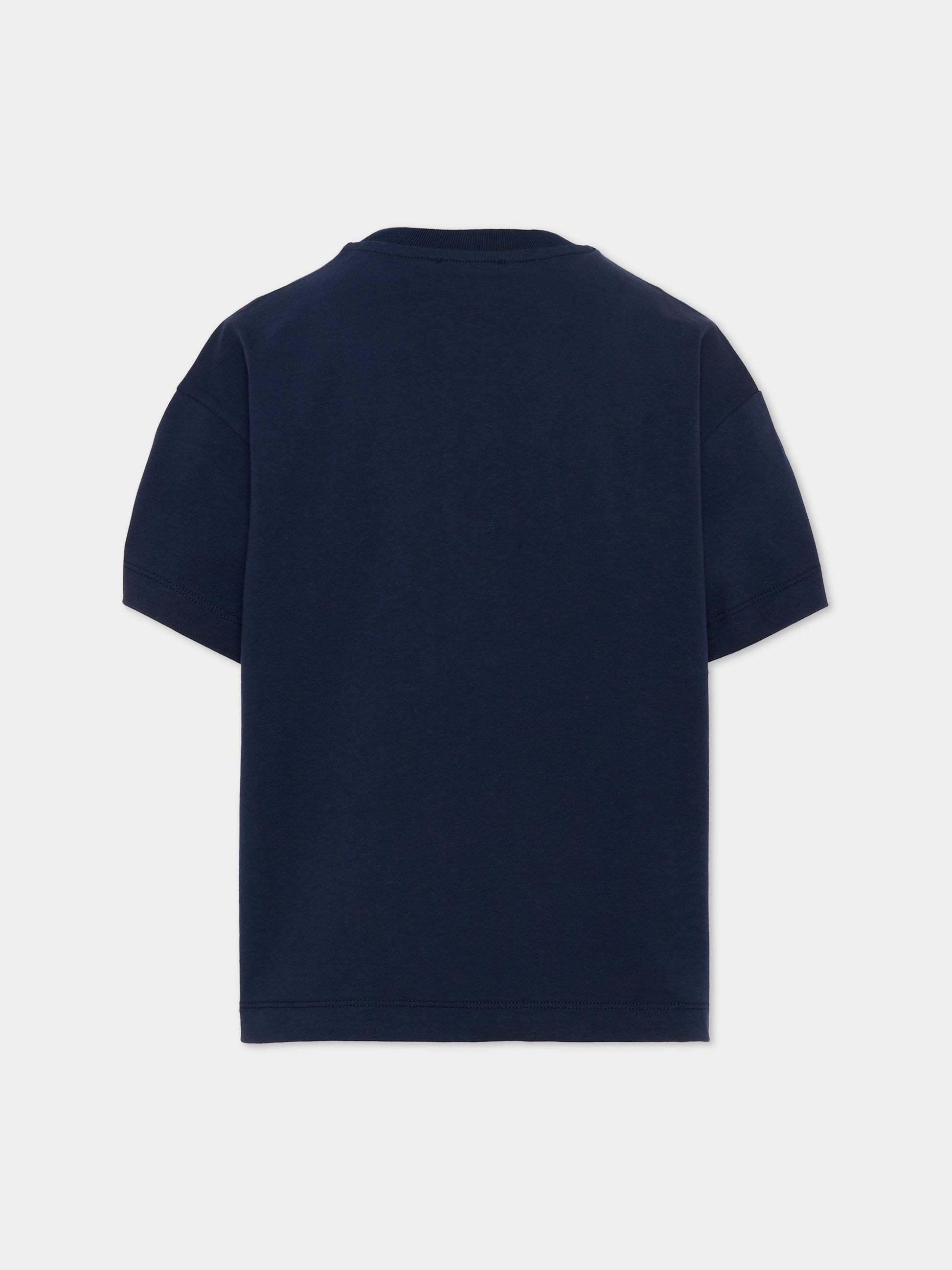 T-Shirt blu per bambino con orsetto,Etro,GZ8P31 Z3672 617