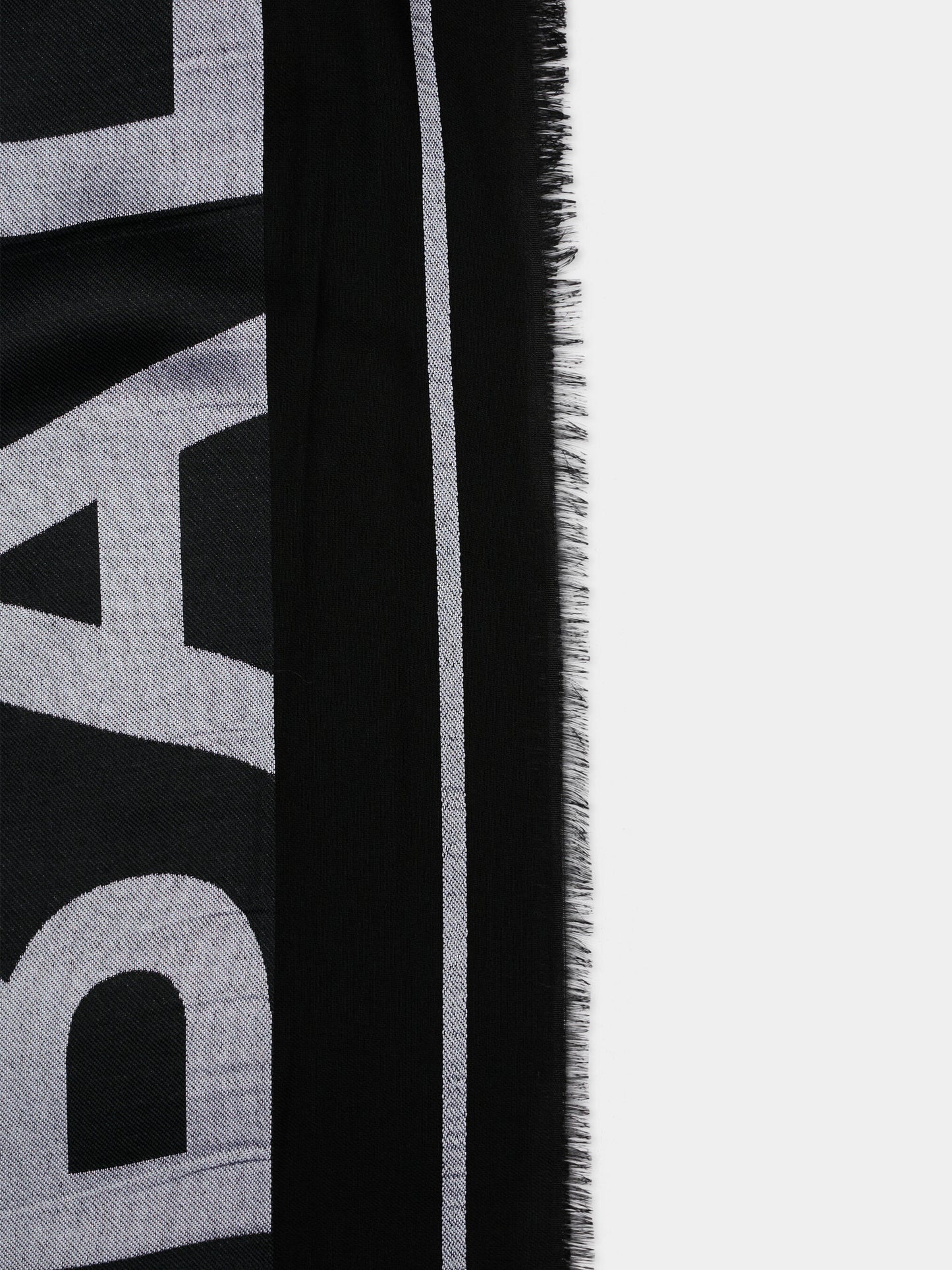 Sciarpa nera per bambini con logo,Balmain Kids,BY0R13 Z3649 930BC