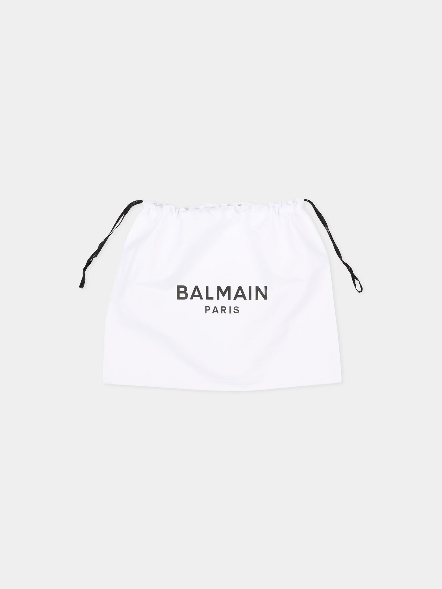 Sciarpa nera per bambini con logo,Balmain Kids,BY0R13 Z3649 930BC