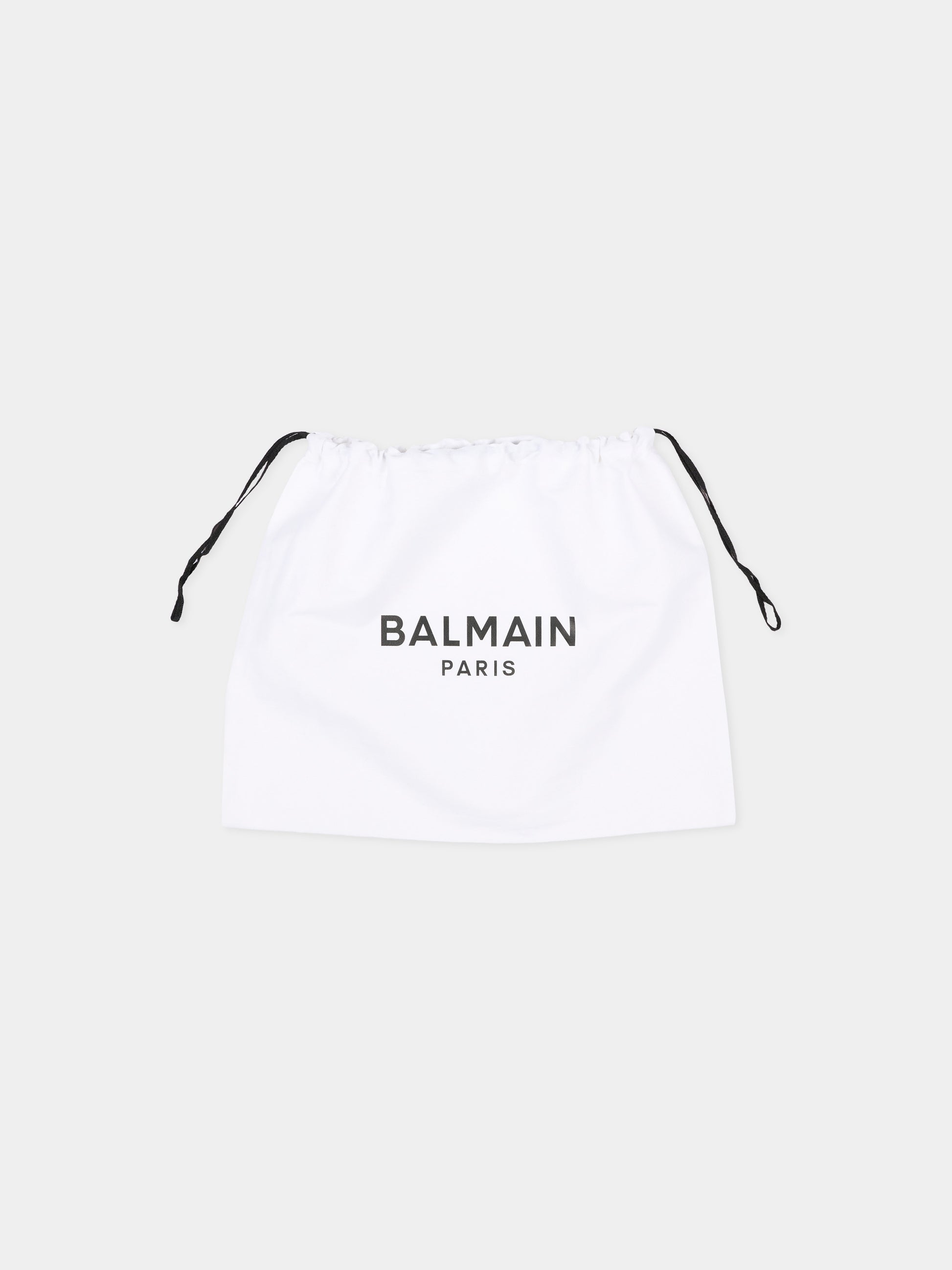 Sciarpa nera per bambini con logo,Balmain Kids,BY0R13 Z3649 930BC