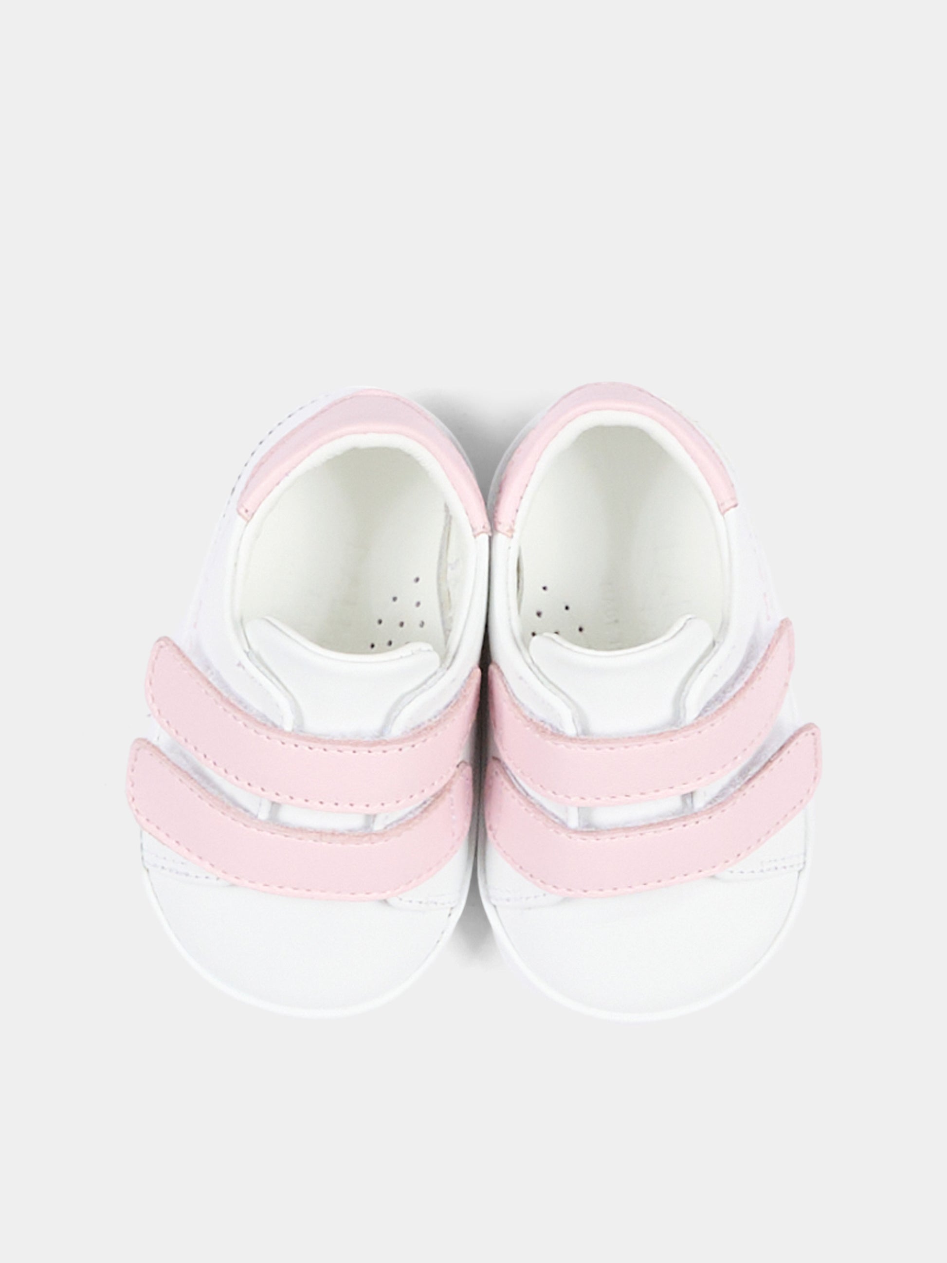 Sneakers bianche per neonata con logo,Balmain Kids,BZ0036 Y0051 100RS