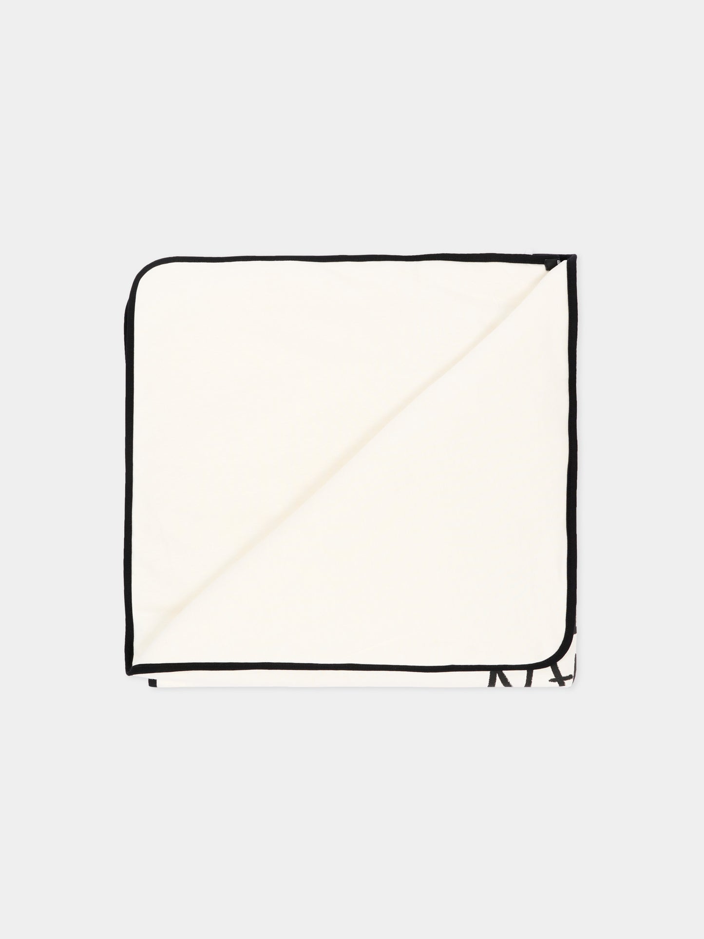 Coperta avorio per neonato con logo,Balmain Kids,BZ0310 Z3672 102NE