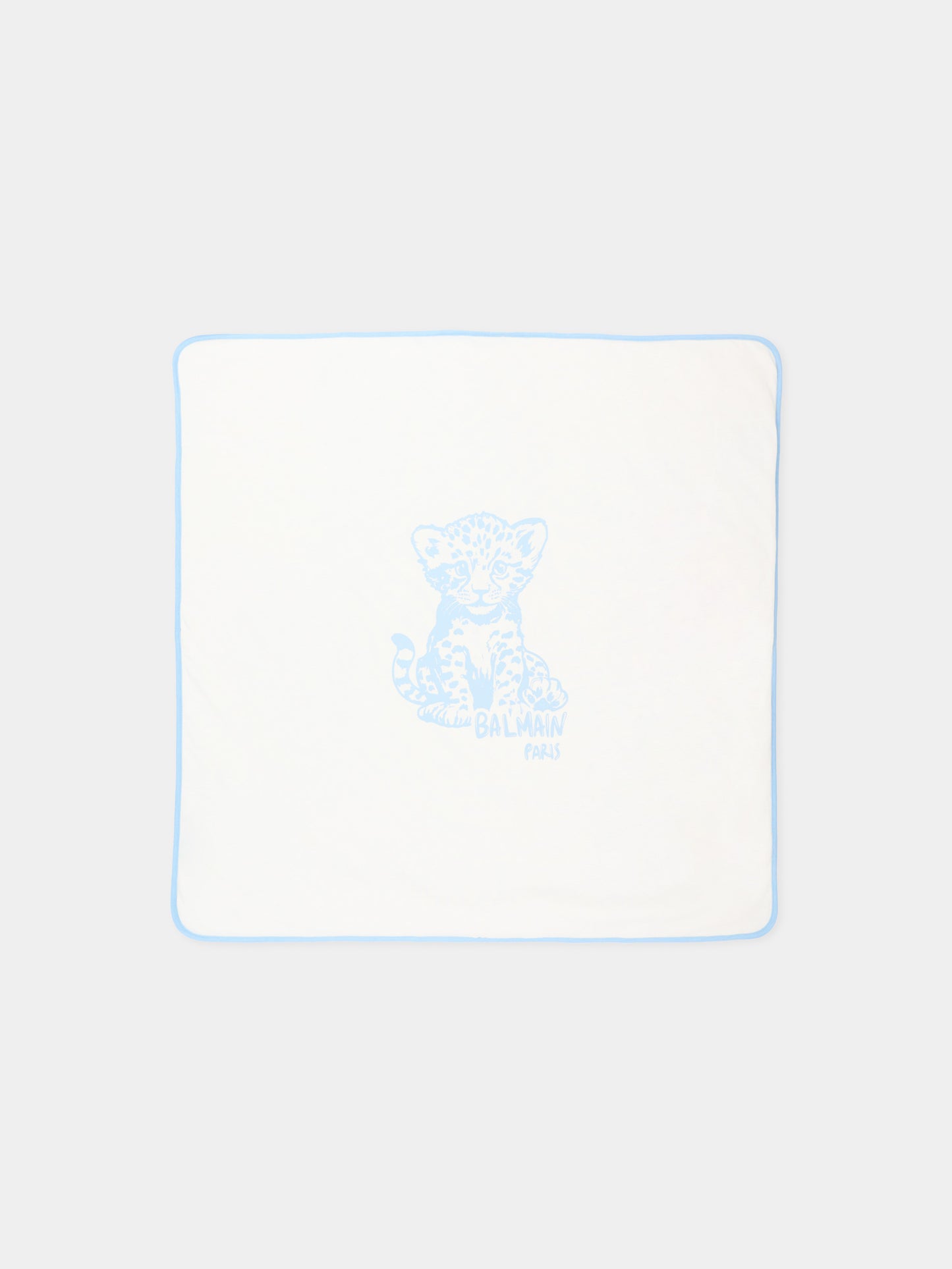 Coperta avorio per neonato con logo,Balmain Kids,BZ0320 Z3672 102CE