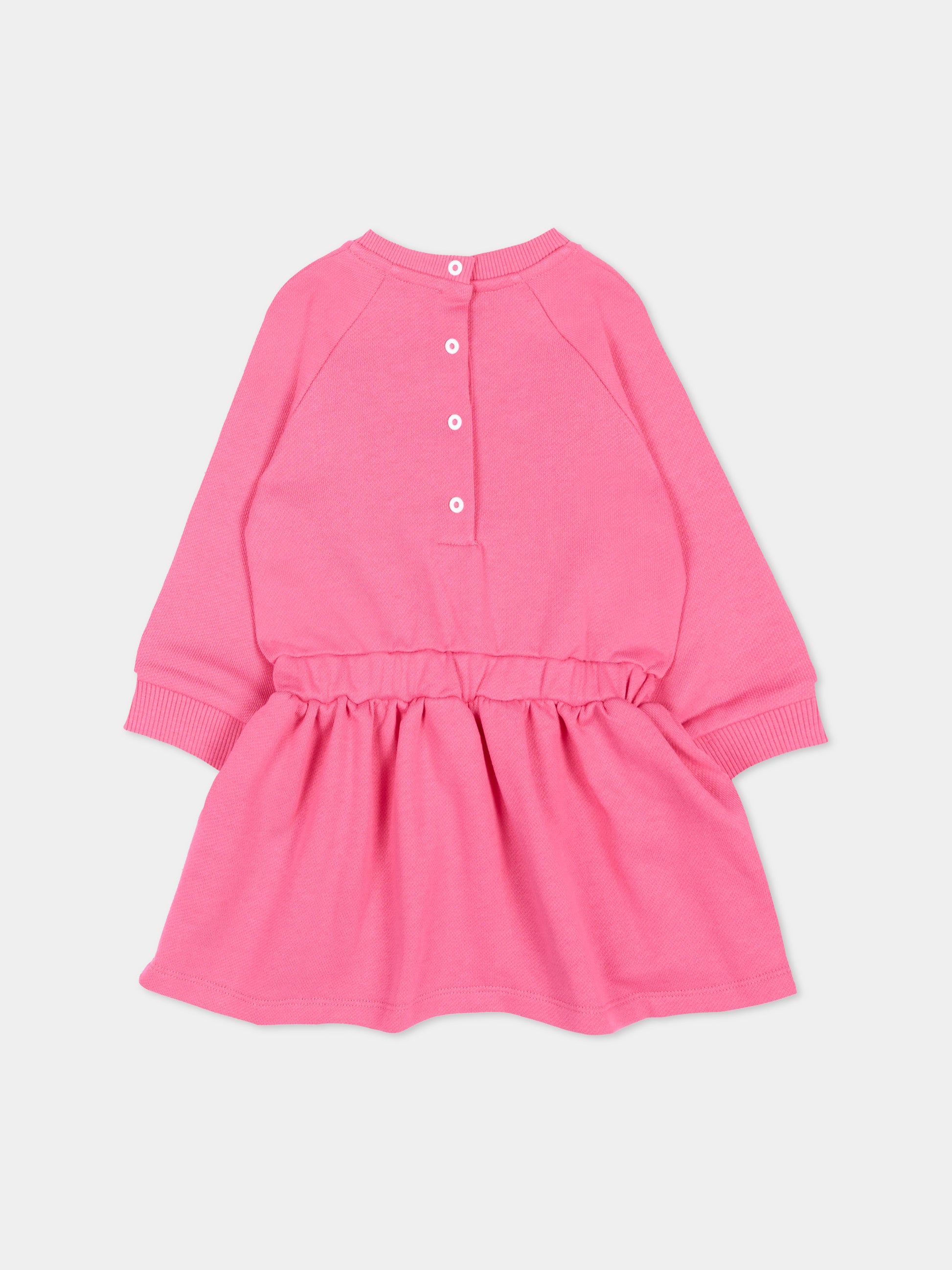 Vestito fucsia per neonata con logo,Balmain Kids,BZ1000 Z3183 52D