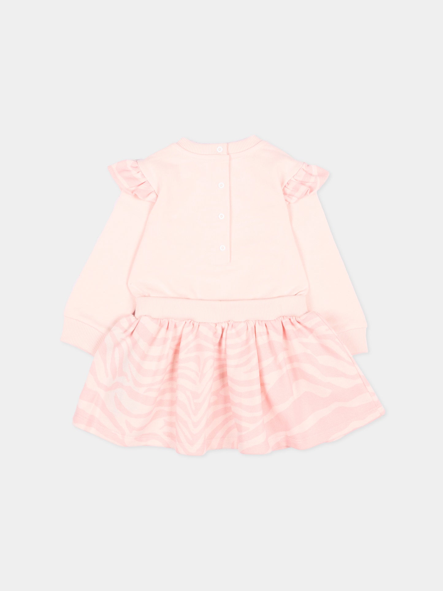 Vestito rosa per neonata con logo,Balmain Kids,BZ1200 Z3183 508RS