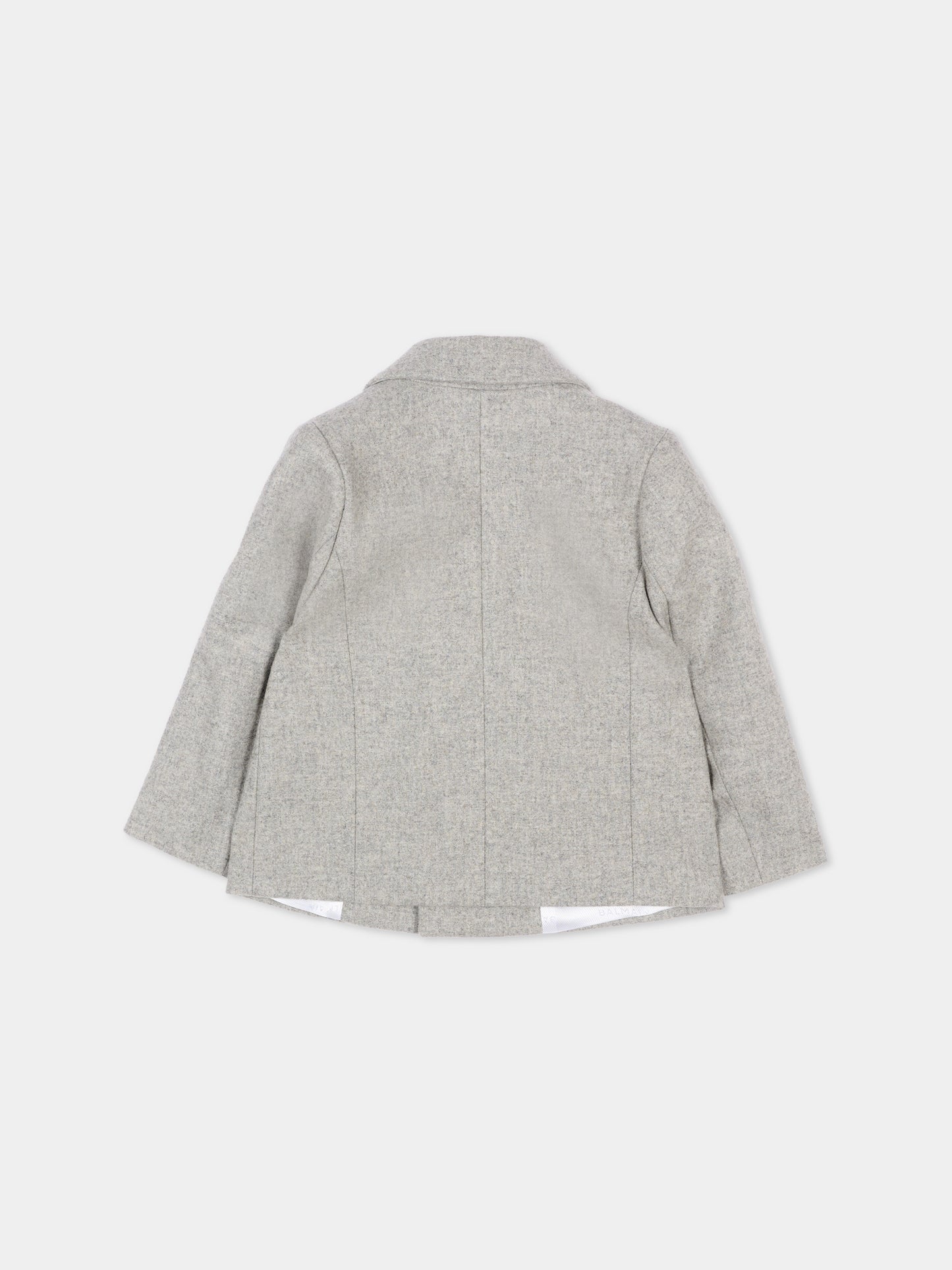 Giacca grigia per neonato con logo,Balmain Kids,BZ2514 I0341 806OR