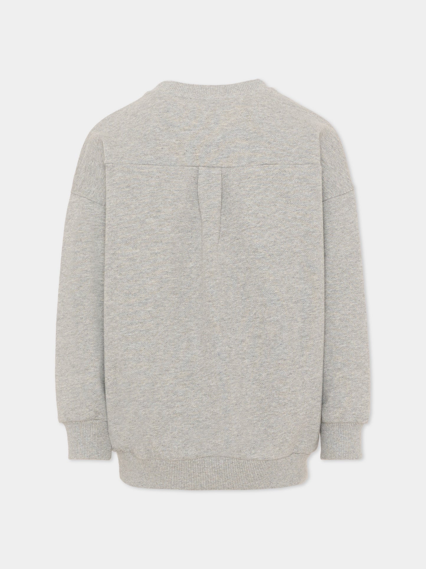Felpa grigia per bambini con logo,Balmain Kids,BZ4I40 Z3188 806BD