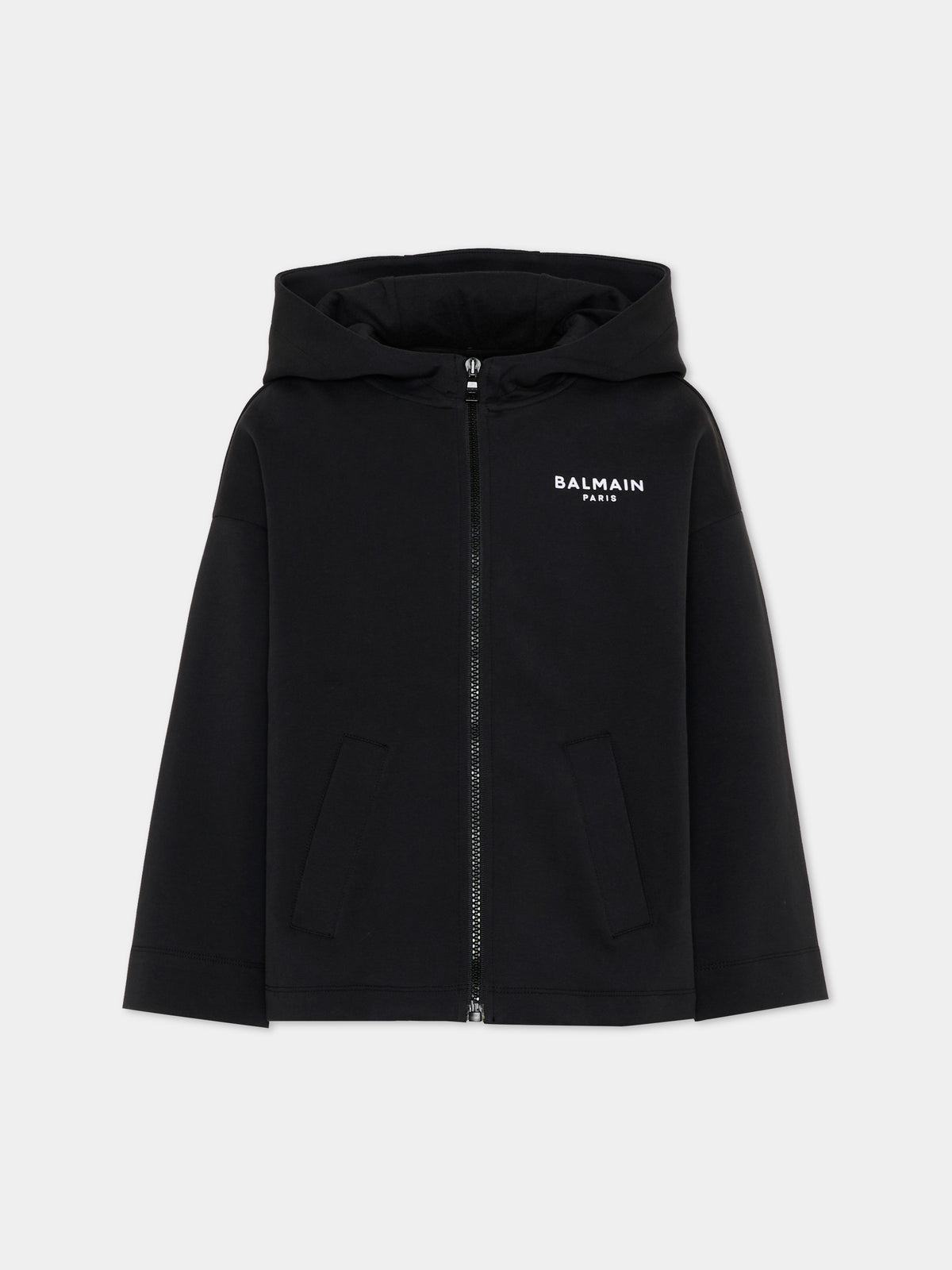 Felpa nera per bambini con logo,Balmain Kids,BZ4I70 Z3728 930BC