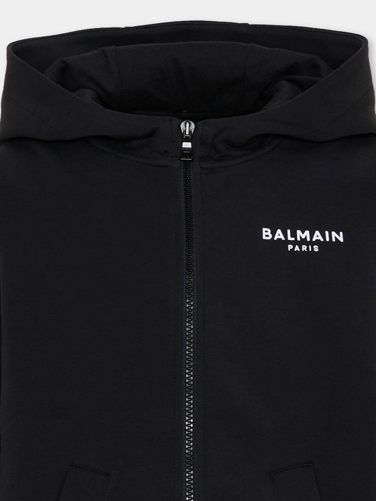 Felpa nera per bambini con logo,Balmain Kids,BZ4I70 Z3728 930BC